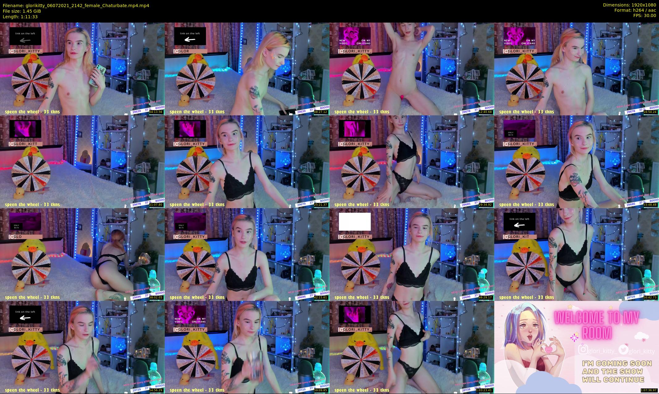glorikitty — 72 minute Chaturbate female cam show recording, 1080p, Jul 6, 2021