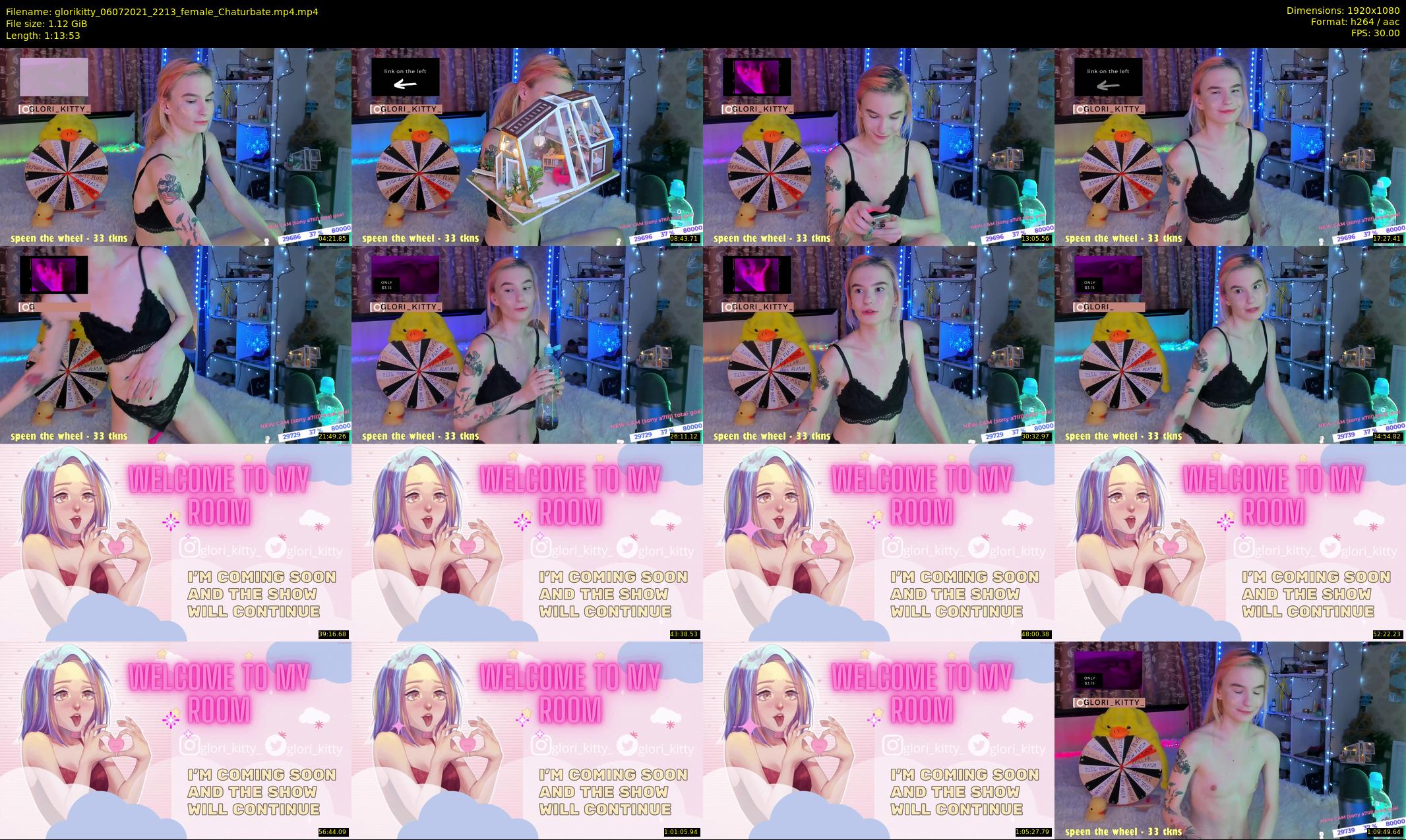 glorikitty — 74 minute Chaturbate female cam show recording, 1080p, Jul 6, 2021