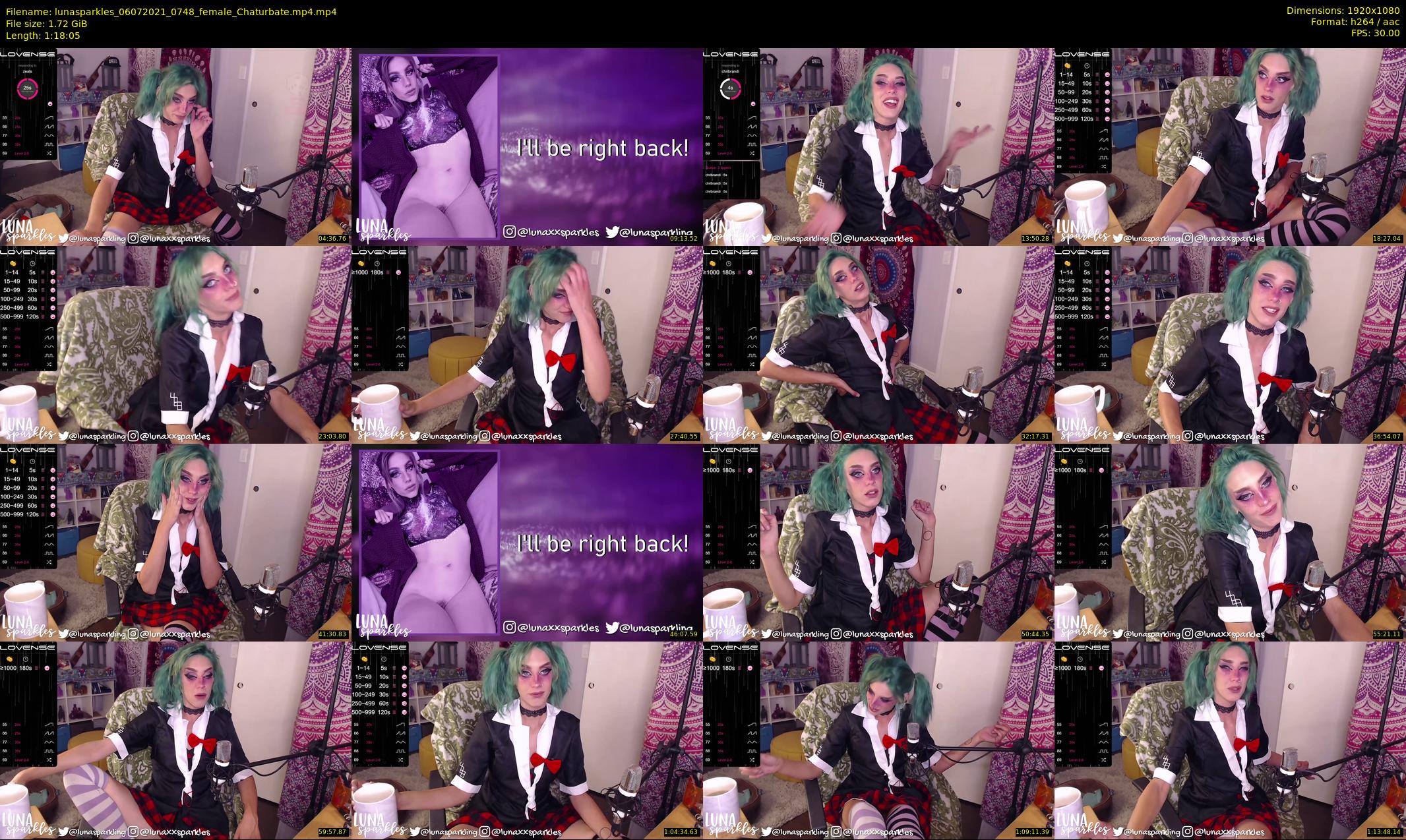 lunasparkles — 79 minute Chaturbate female cam show recording, 1080p, Jul 6, 2021