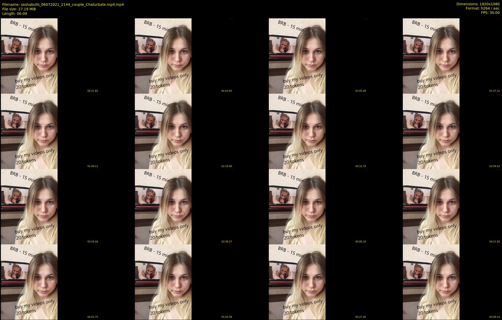 sashabulls — 7 minute Chaturbate couple cam show recording, 1080p, Jul 6, 2021