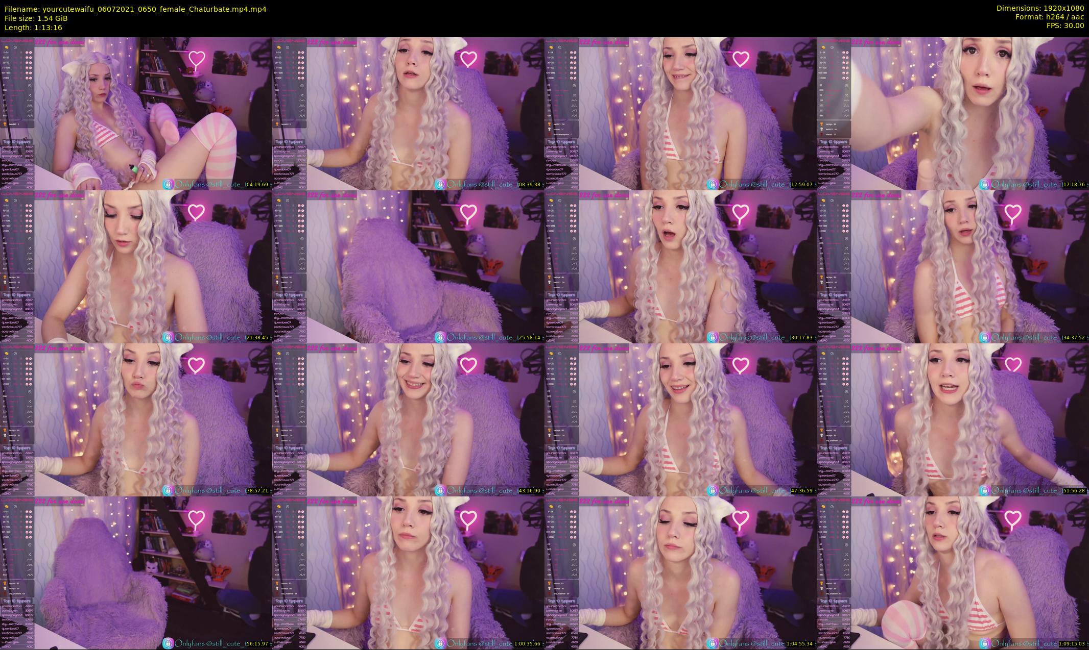 yourcutewaifu — 74 minute Chaturbate female cam show recording, 1080p, Jul 6, 2021