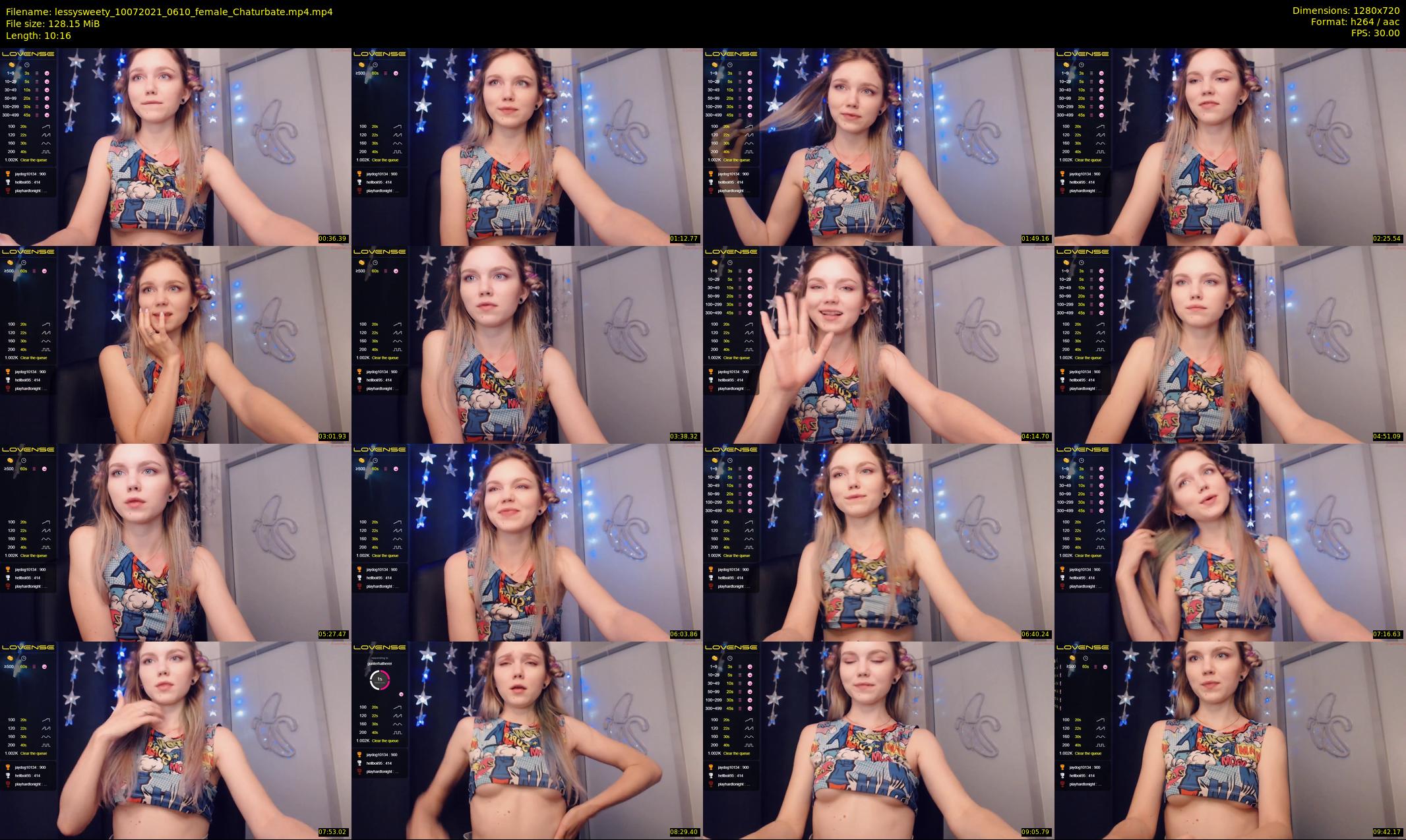 lessysweety — 11 minute Chaturbate female cam show recording, 720p, Jul 10, 2021