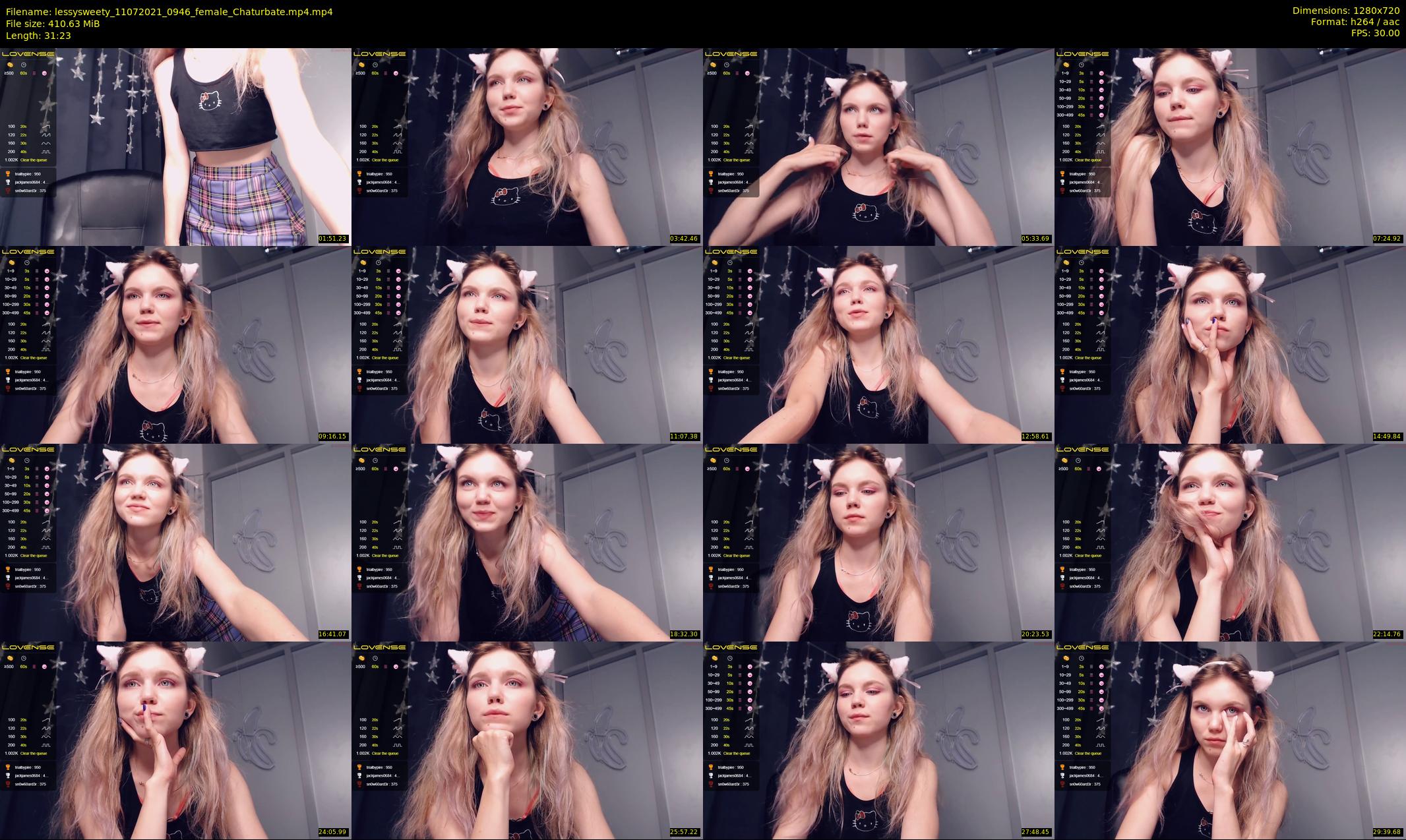 lessysweety — 32 minute Chaturbate female cam show recording, 720p, Jul 11, 2021