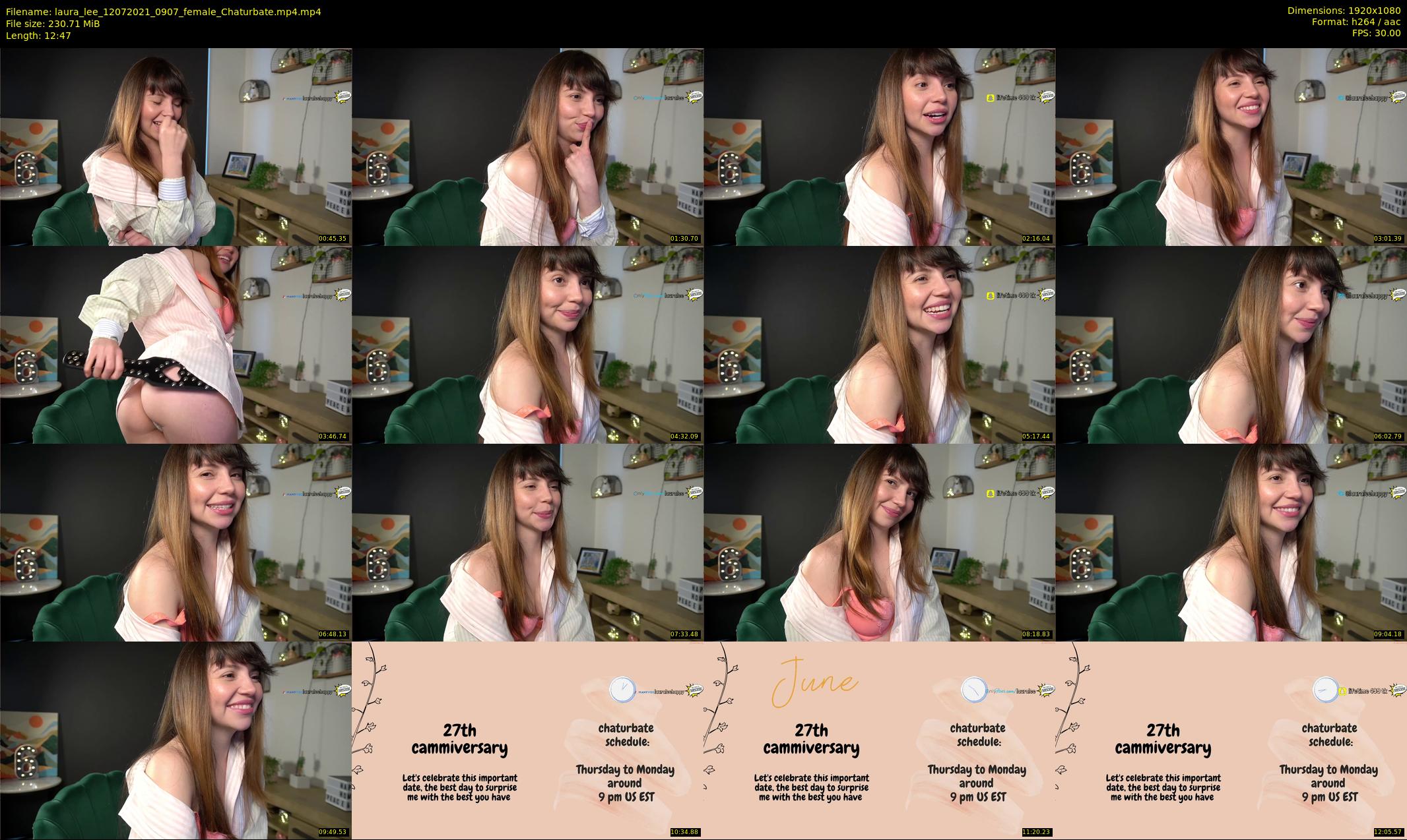 laura_lee — 13 minute Chaturbate female cam show recording, 1080p, Jul 12, 2021