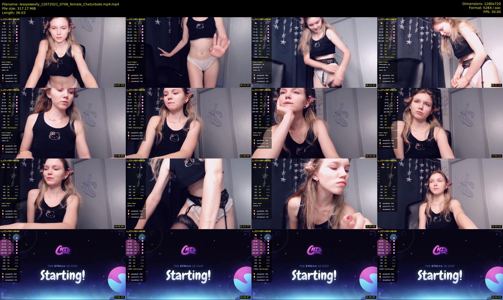 lessysweety — 37 minute Chaturbate female cam show recording, 720p, Jul 12, 2021