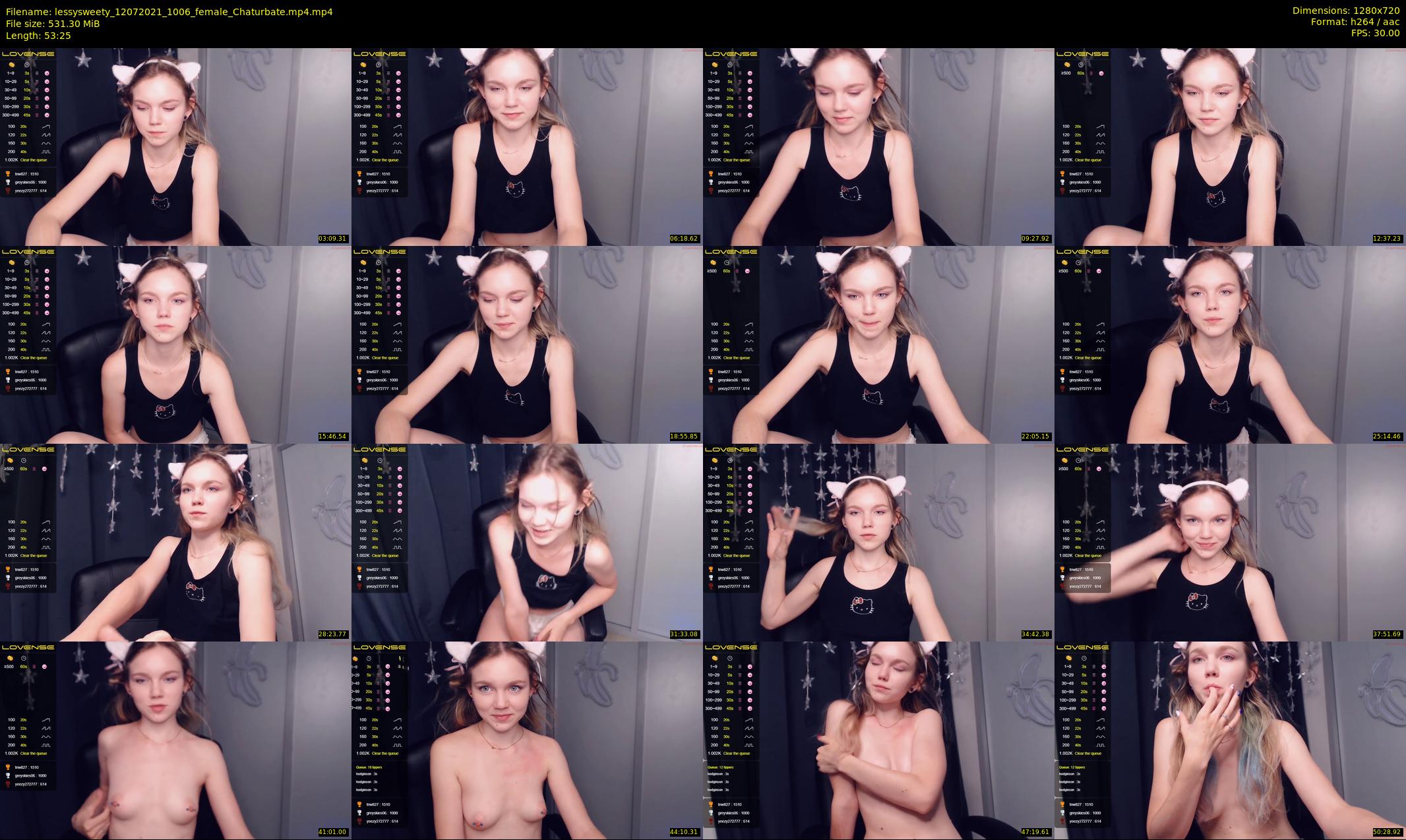 lessysweety — 54 minute Chaturbate female cam show recording, 720p, Jul 12, 2021
