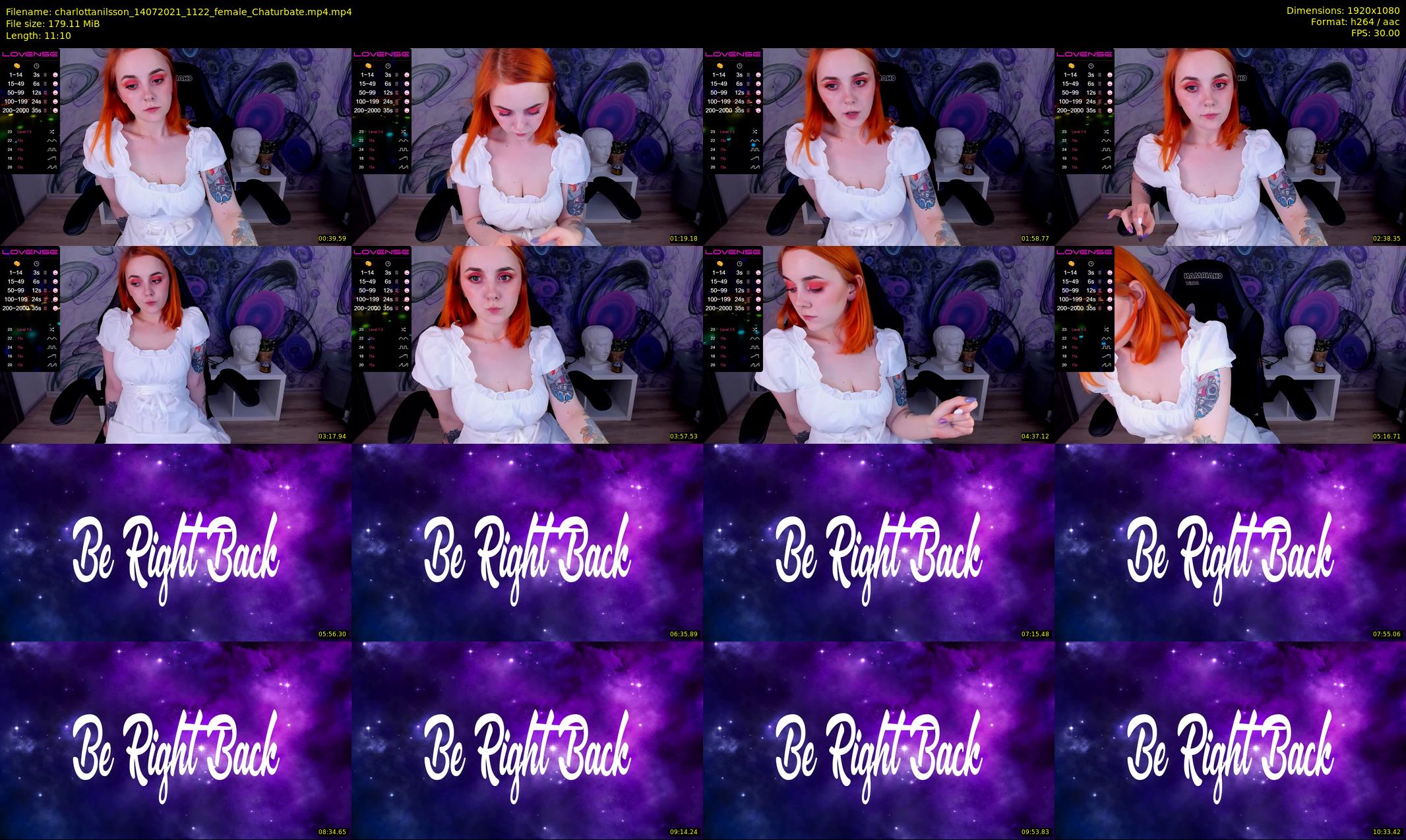 charlottanilsson — 12 minute Chaturbate female cam show recording, 1080p, Jul 14, 2021