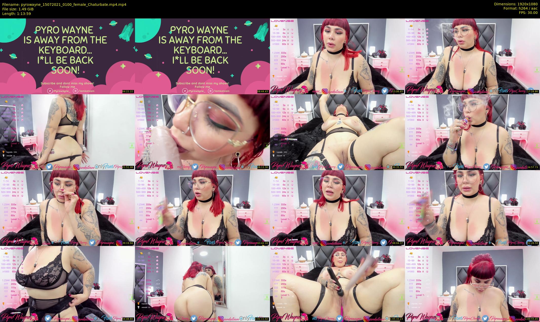 pyrowayne — 74 minute Chaturbate female cam show recording, 1080p, Jul 15, 2021