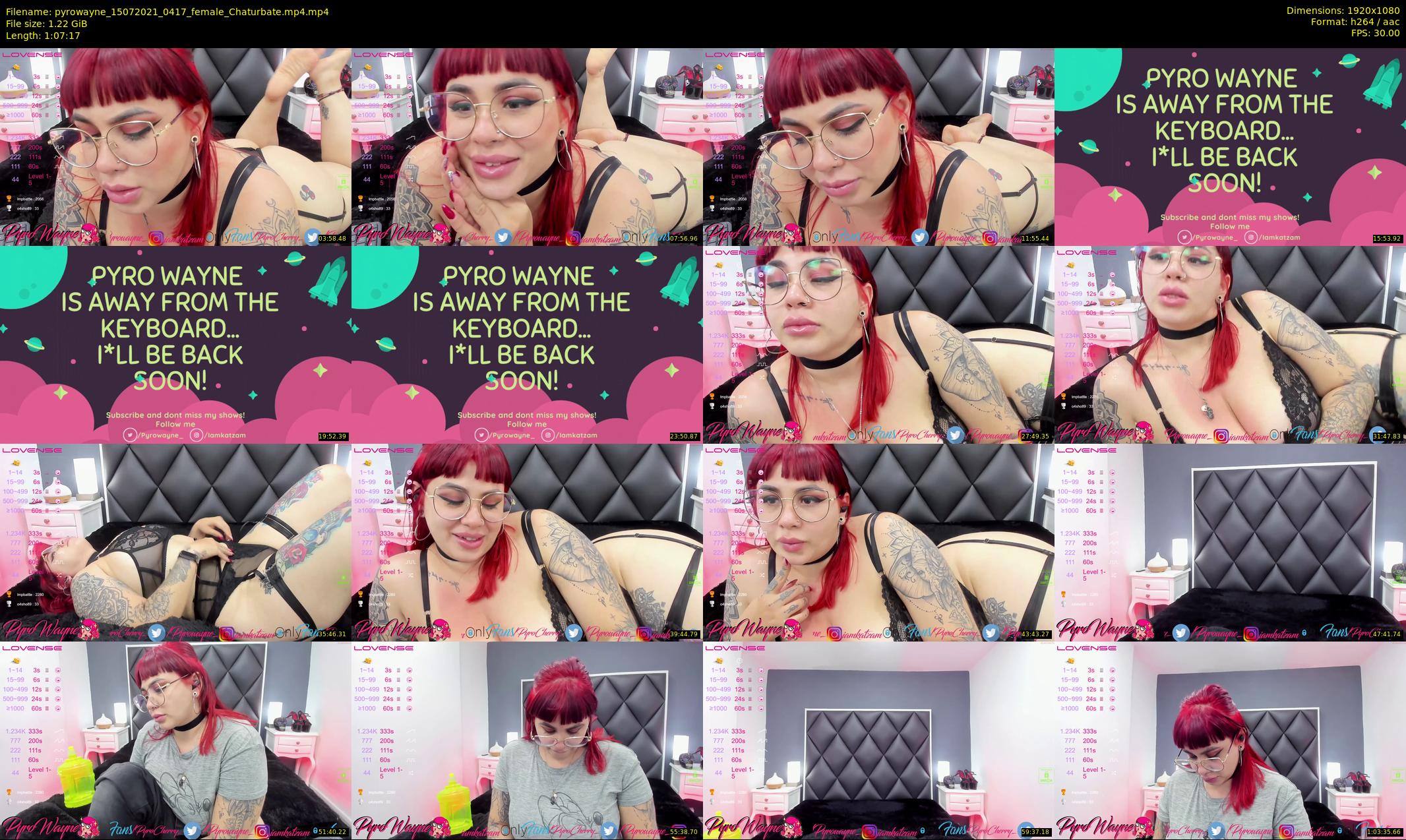 pyrowayne — 68 minute Chaturbate female cam show recording, 1080p, Jul 15, 2021