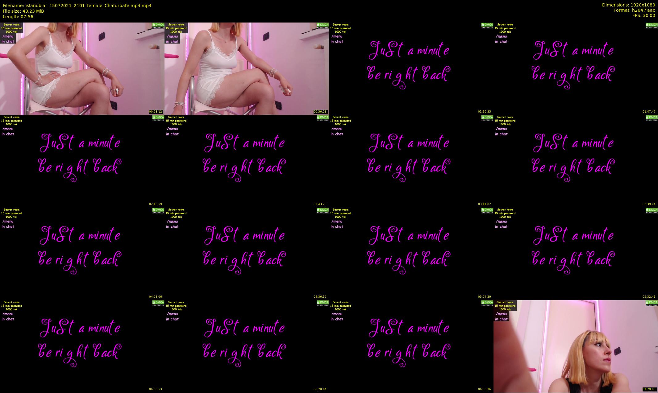 islanublar — 8 minute Chaturbate female cam show recording, 1080p, Jul 15, 2021