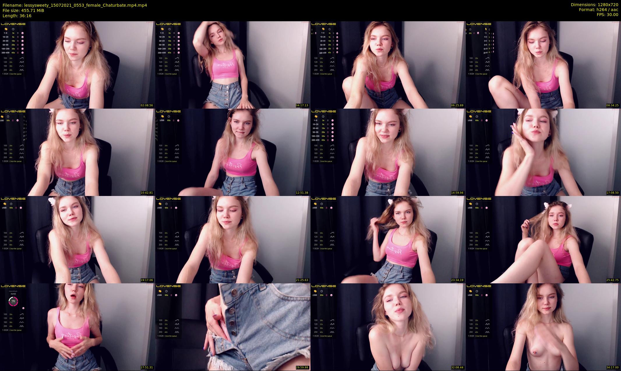 lessysweety — 37 minute Chaturbate female cam show recording, 720p, Jul 15, 2021