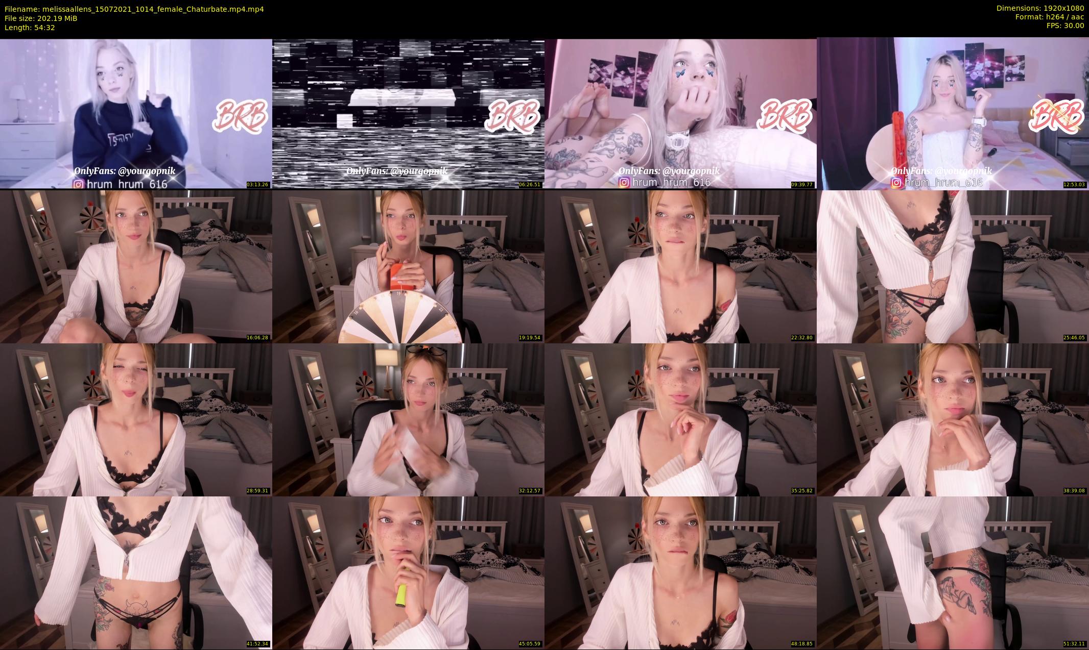 melissaallens — 55 minute Chaturbate female cam show recording, 1080p, Jul 15, 2021