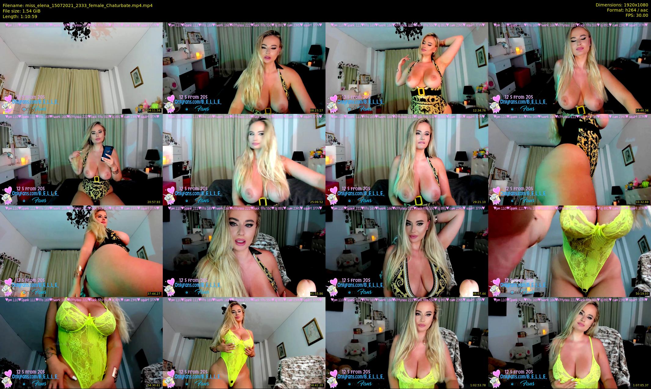 miss_elena — 71 minute Chaturbate female cam show recording, 1080p, Jul 15, 2021