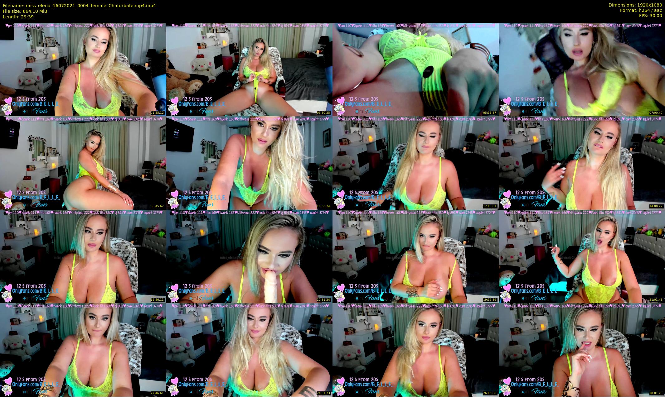 miss_elena — 30 minute Chaturbate female cam show recording, 1080p, Jul 16, 2021