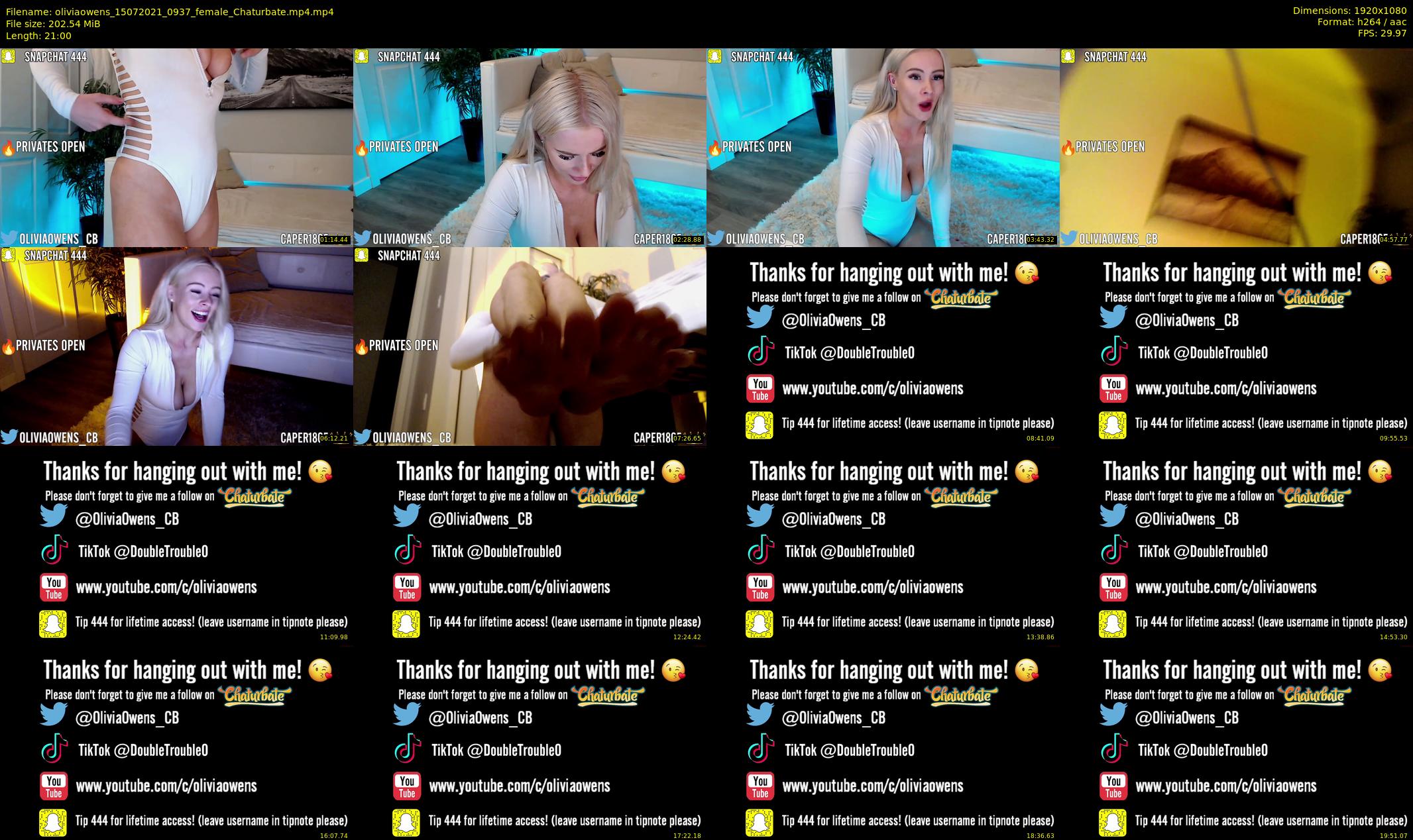 oliviaowens — 21 minute Chaturbate female cam show recording, 1080p, Jul 15, 2021