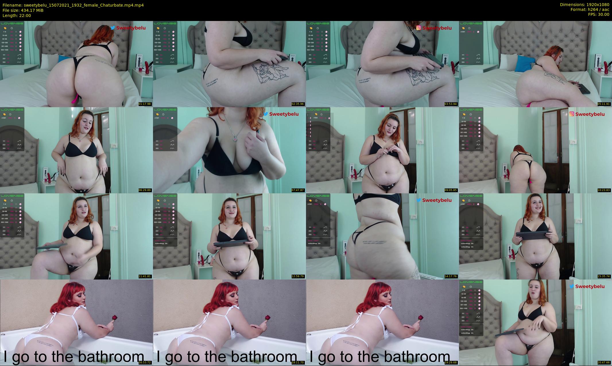 sweetybelu — 22 minute Chaturbate female cam show recording, 1080p, Jul 15, 2021