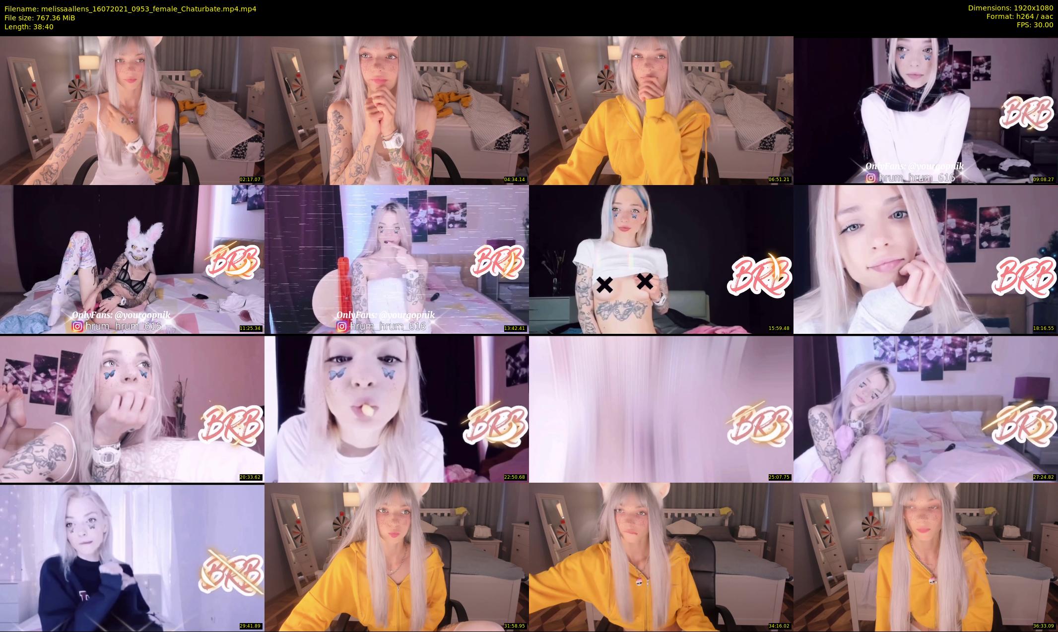 melissaallens — 39 minute Chaturbate female cam show recording, 1080p, Jul 16, 2021