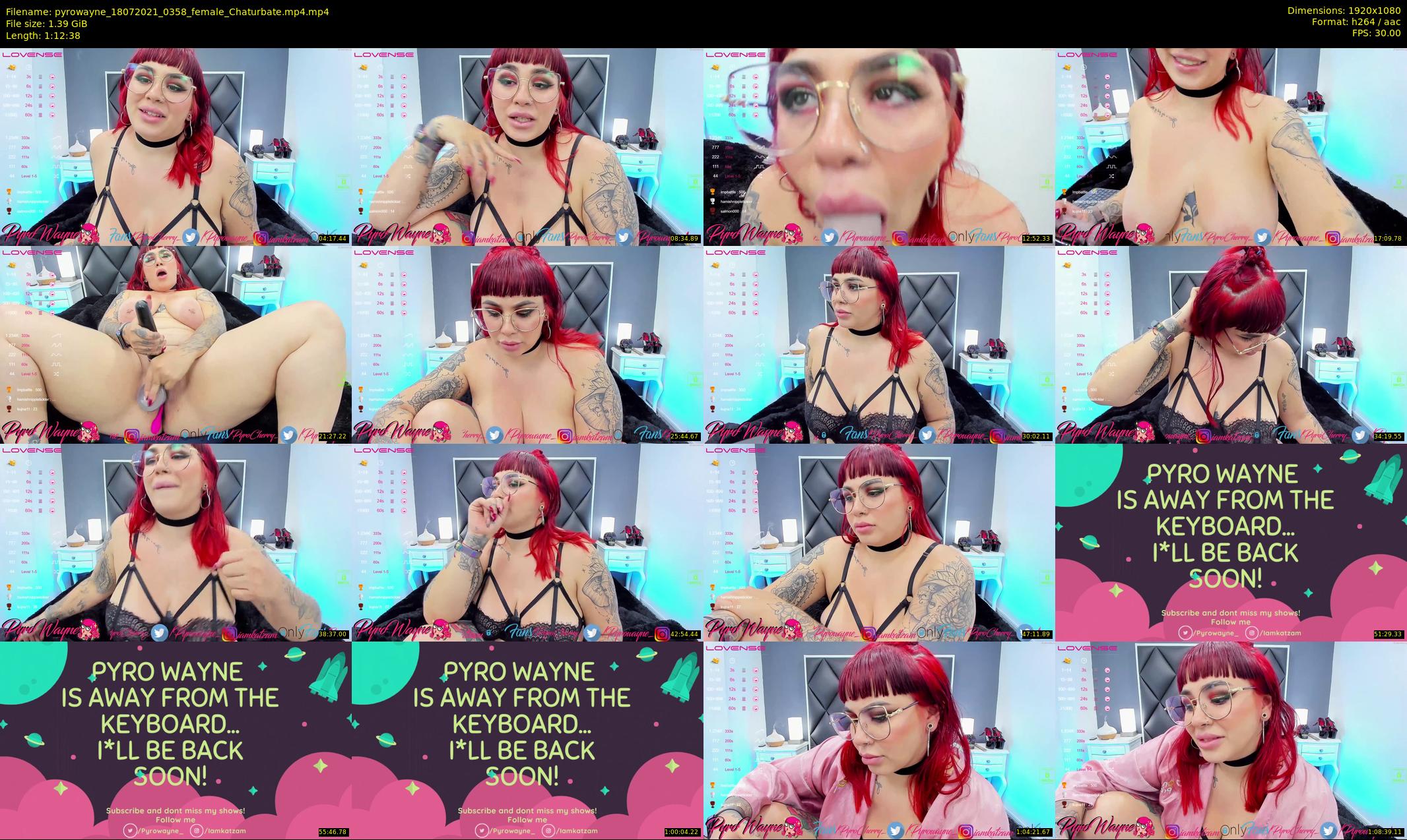 pyrowayne — 73 minute Chaturbate female cam show recording, 1080p, Jul 18, 2021