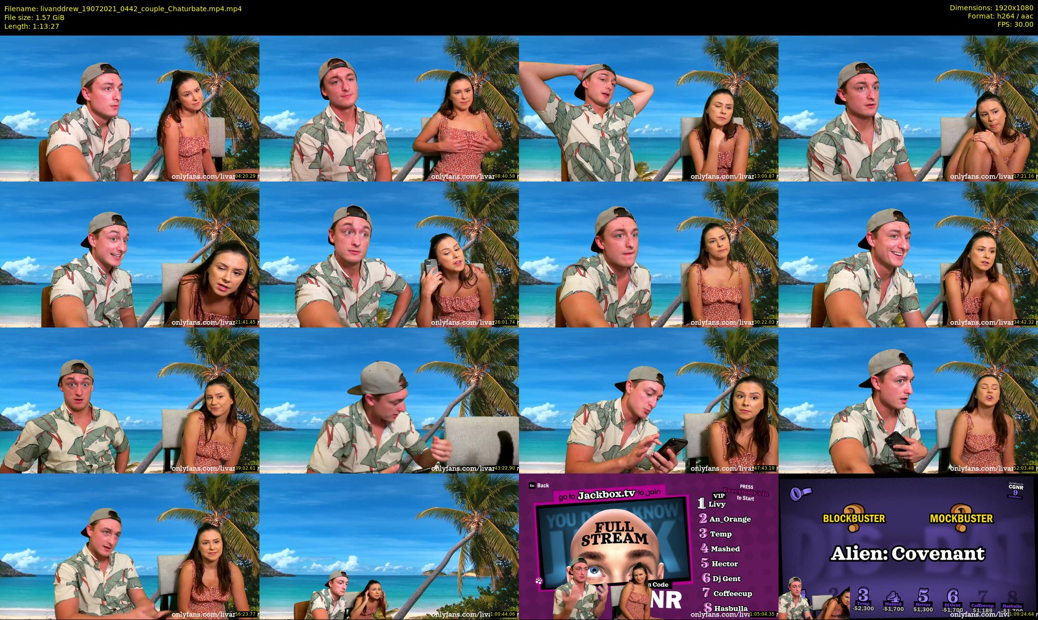 livanddrew — 74 minute Chaturbate couple cam show recording, 1080p, Jul 19, 2021