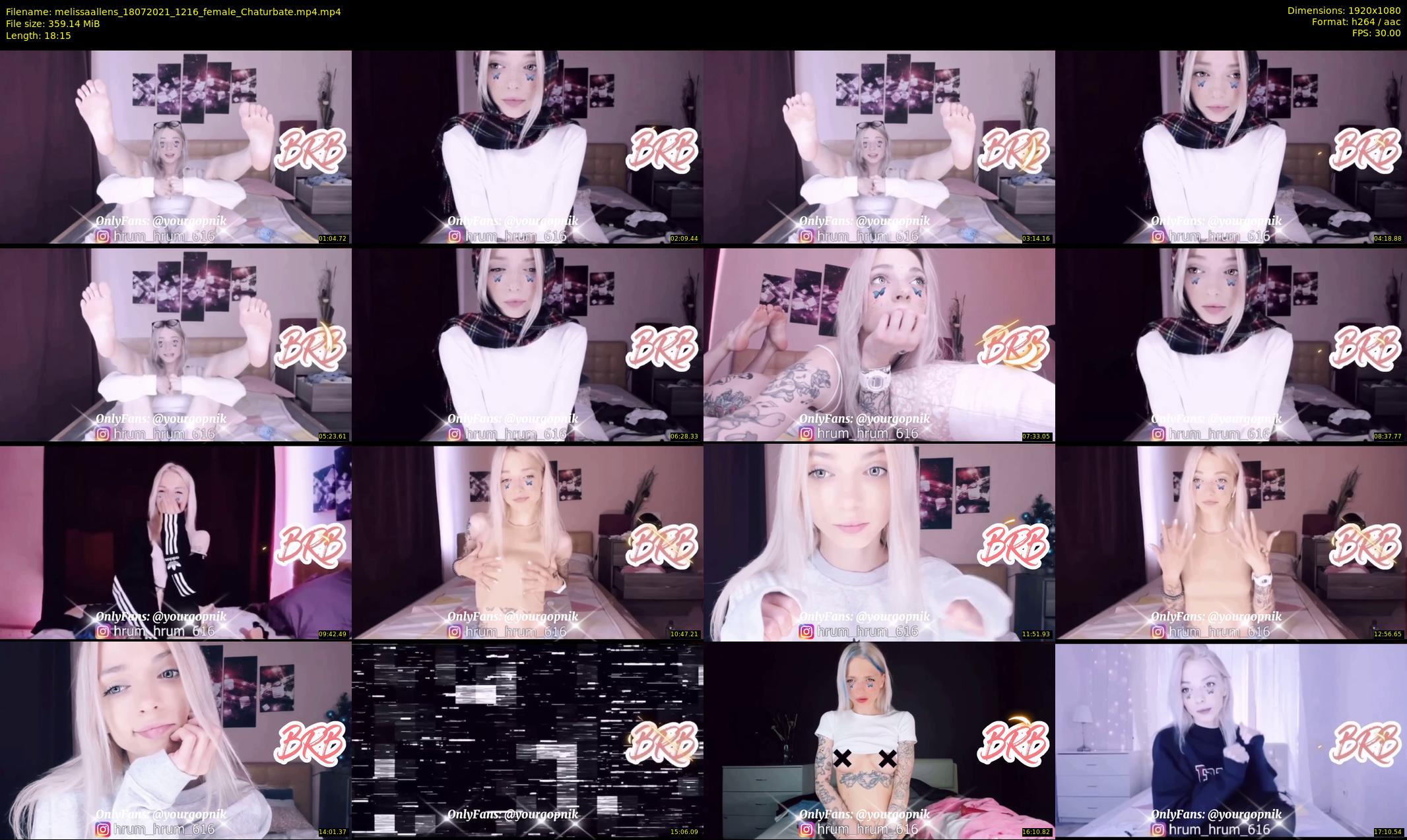 melissaallens — 19 minute Chaturbate female cam show recording, 1080p, Jul 18, 2021