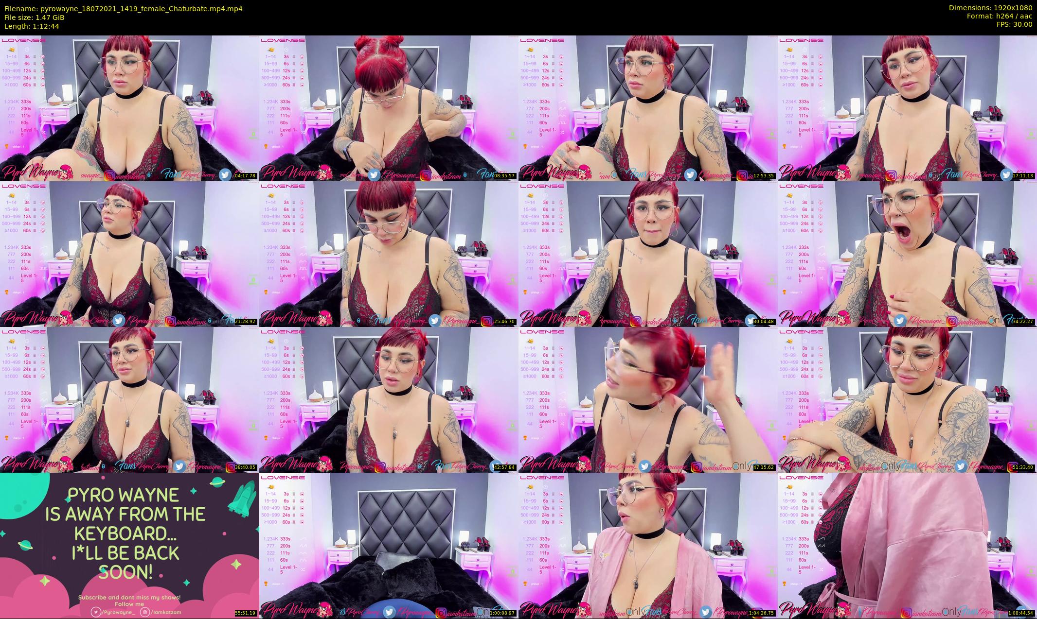 pyrowayne — 73 minute Chaturbate female cam show recording, 1080p, Jul 18, 2021