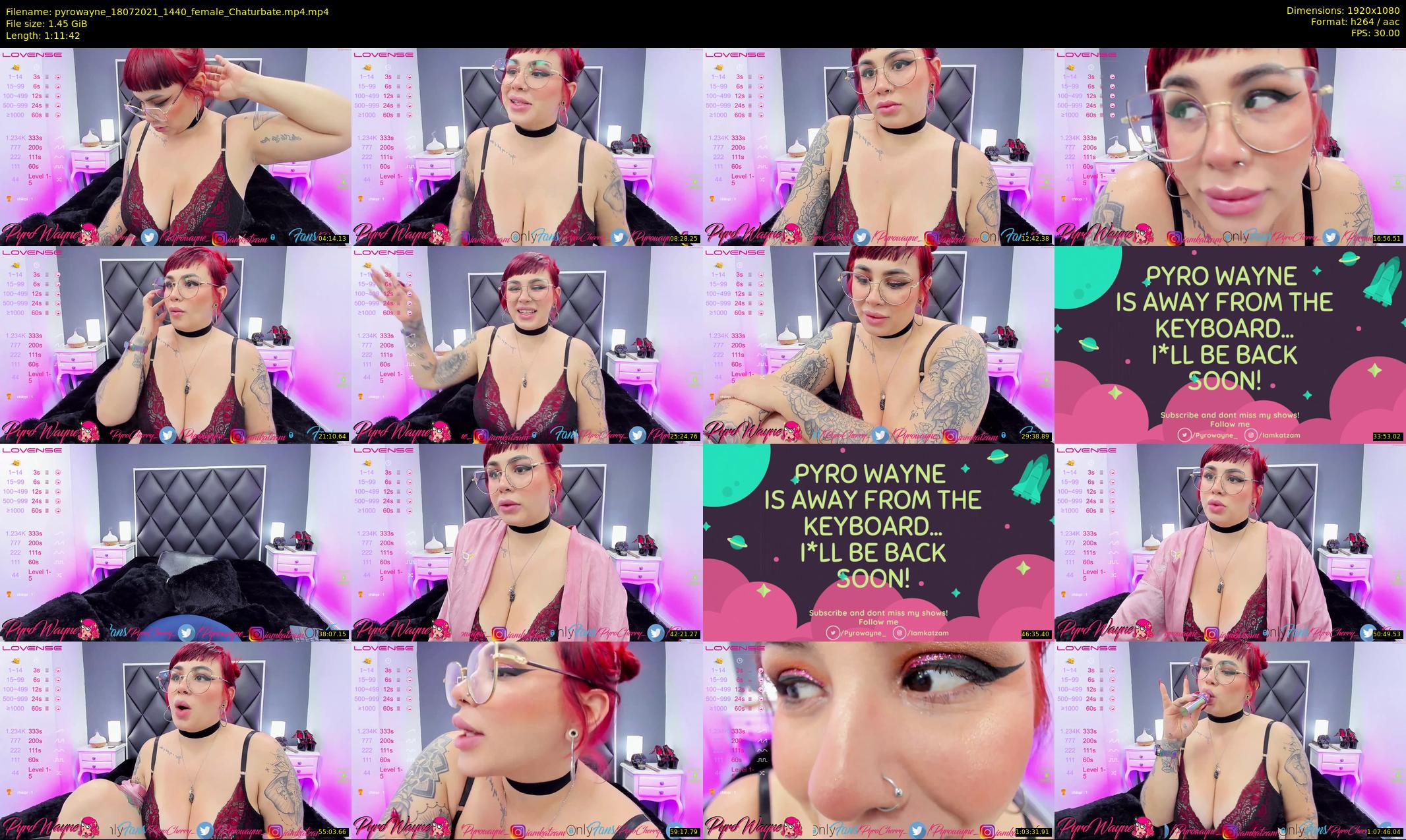 pyrowayne — 72 minute Chaturbate female cam show recording, 1080p, Jul 18, 2021