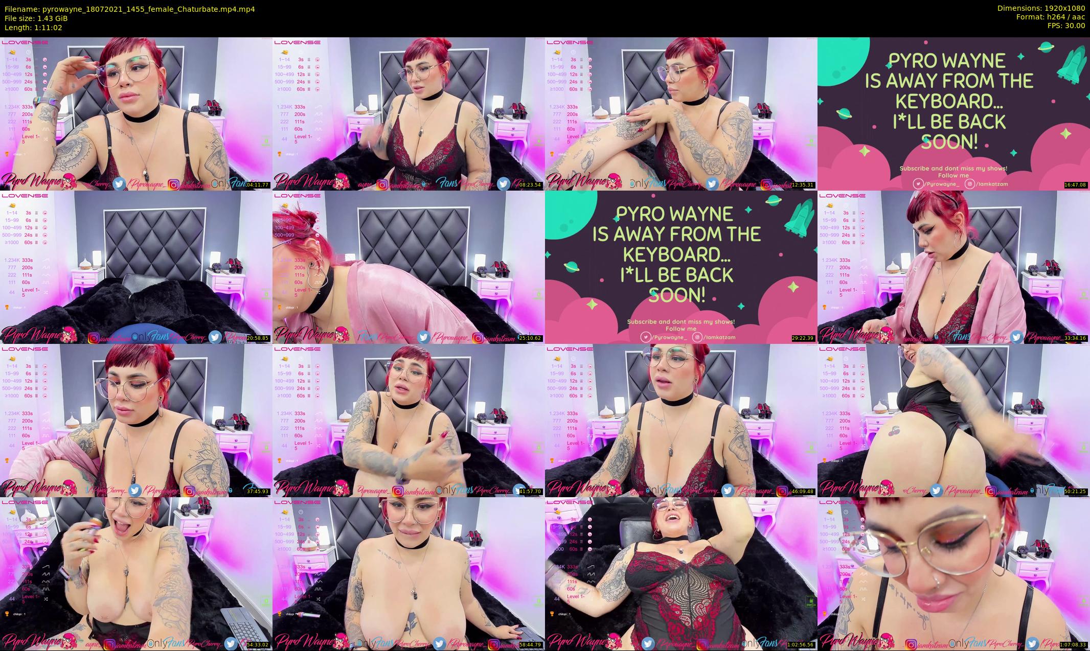 pyrowayne — 72 minute Chaturbate female cam show recording, 1080p, Jul 18, 2021