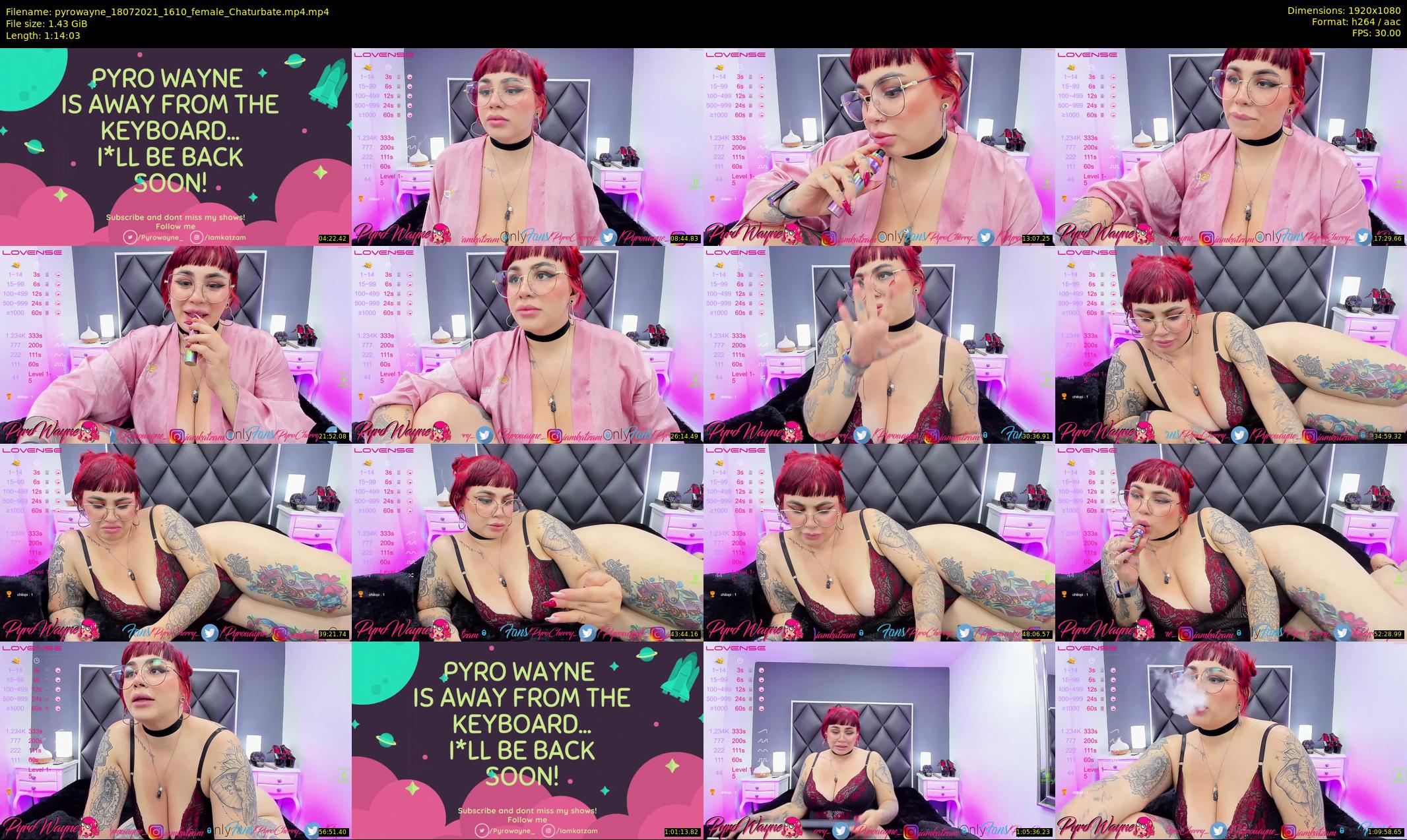 pyrowayne — 75 minute Chaturbate female cam show recording, 1080p, Jul 18, 2021