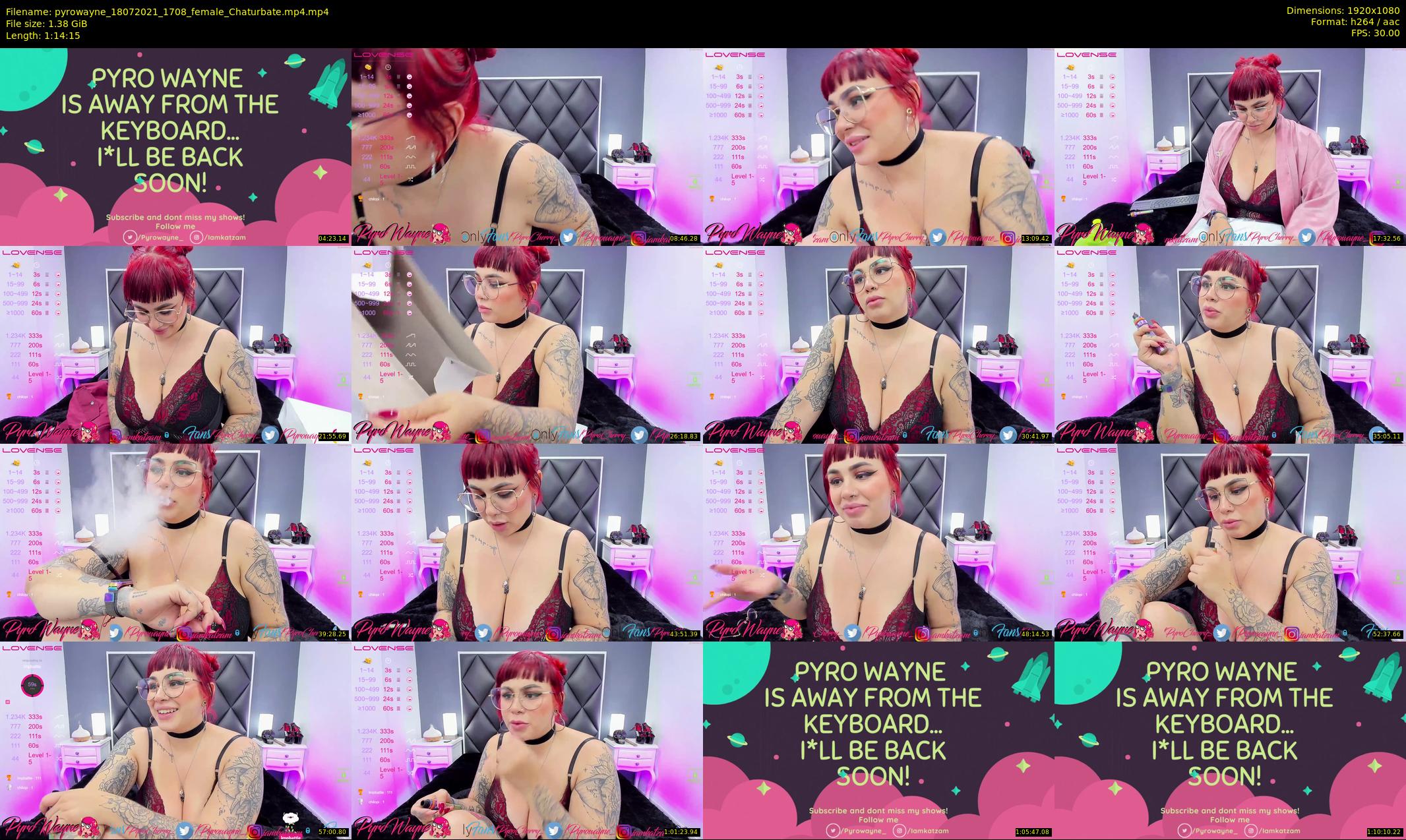 pyrowayne — 75 minute Chaturbate female cam show recording, 1080p, Jul 18, 2021