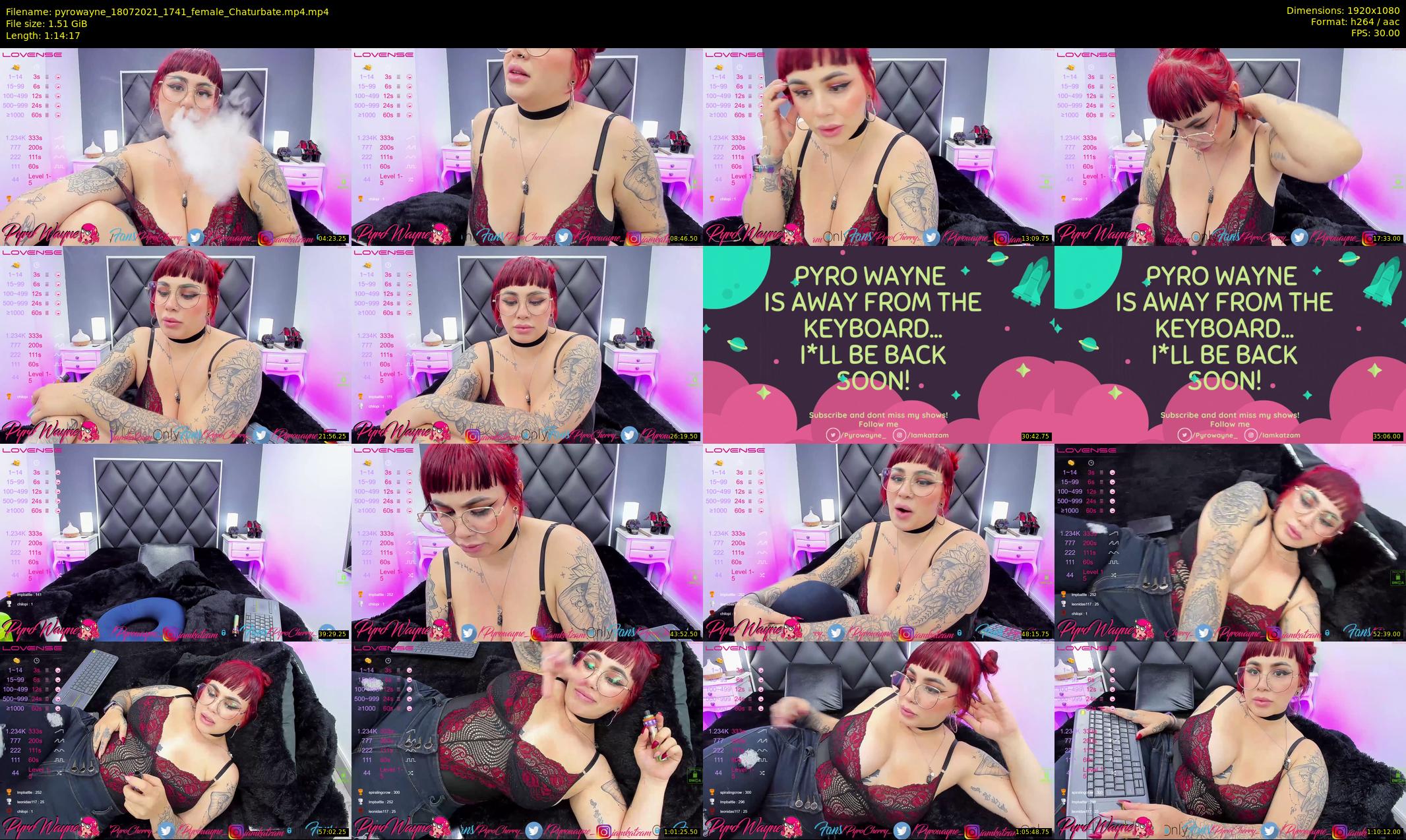 pyrowayne — 75 minute Chaturbate female cam show recording, 1080p, Jul 18, 2021