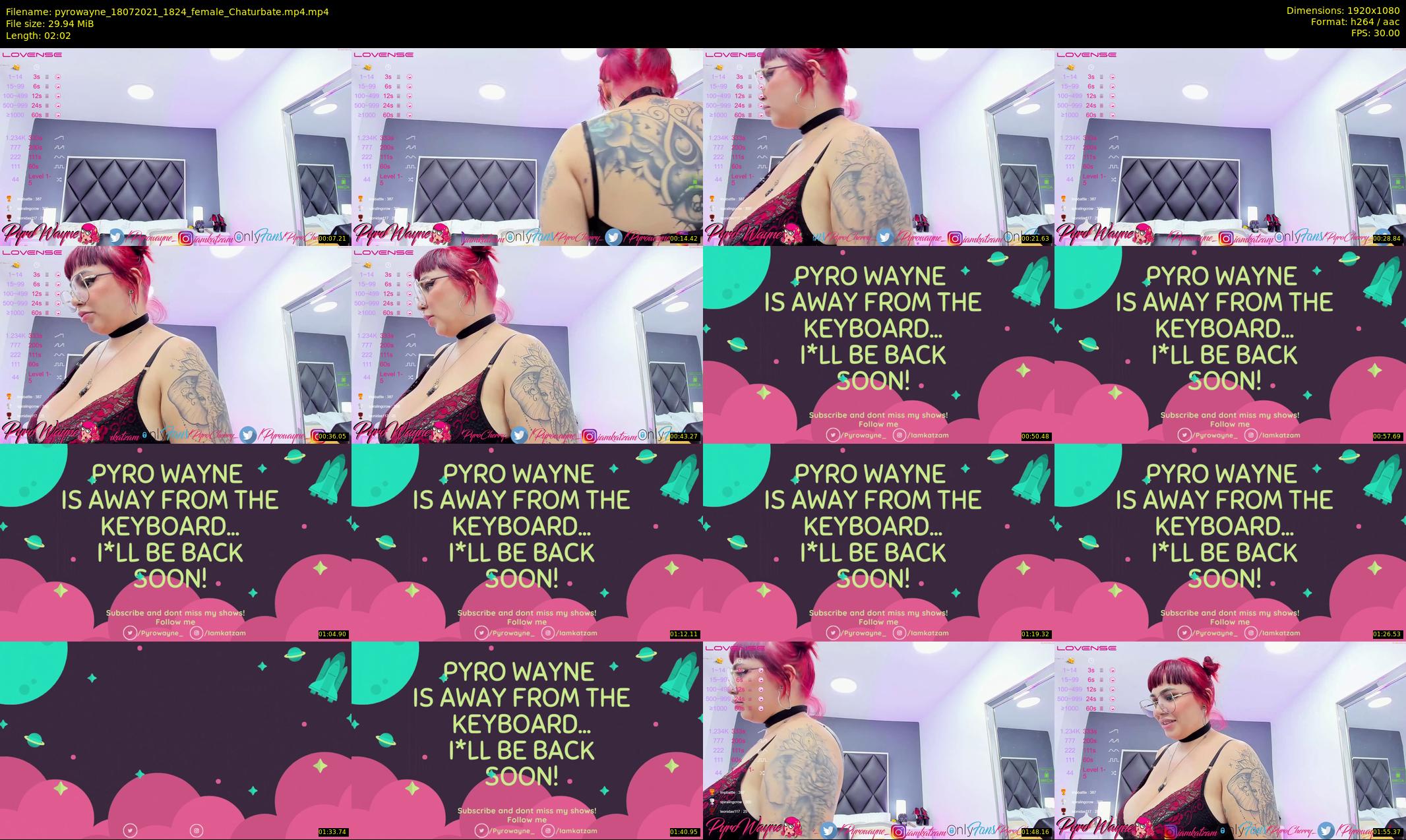 pyrowayne — 3 minute Chaturbate female cam show recording, 1080p, Jul 18, 2021