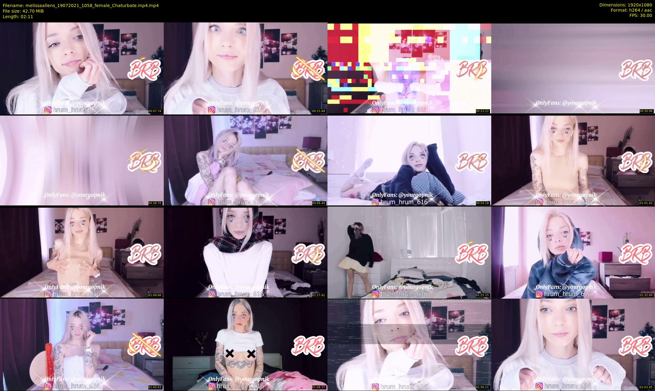 melissaallens — 3 minute Chaturbate female cam show recording, 1080p, Jul 19, 2021
