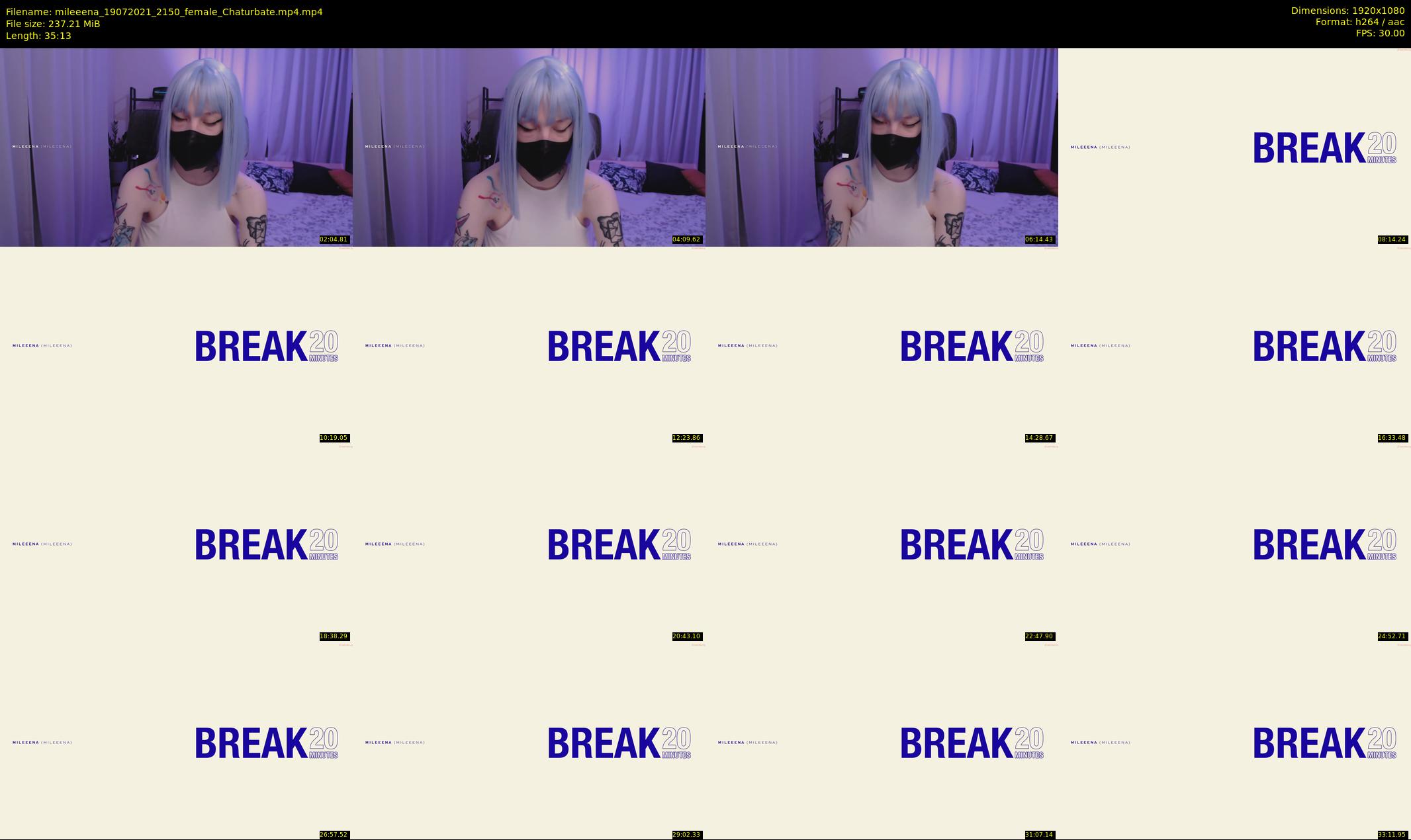 mileeena — 36 minute Chaturbate female cam show recording, 1080p, Jul 19, 2021