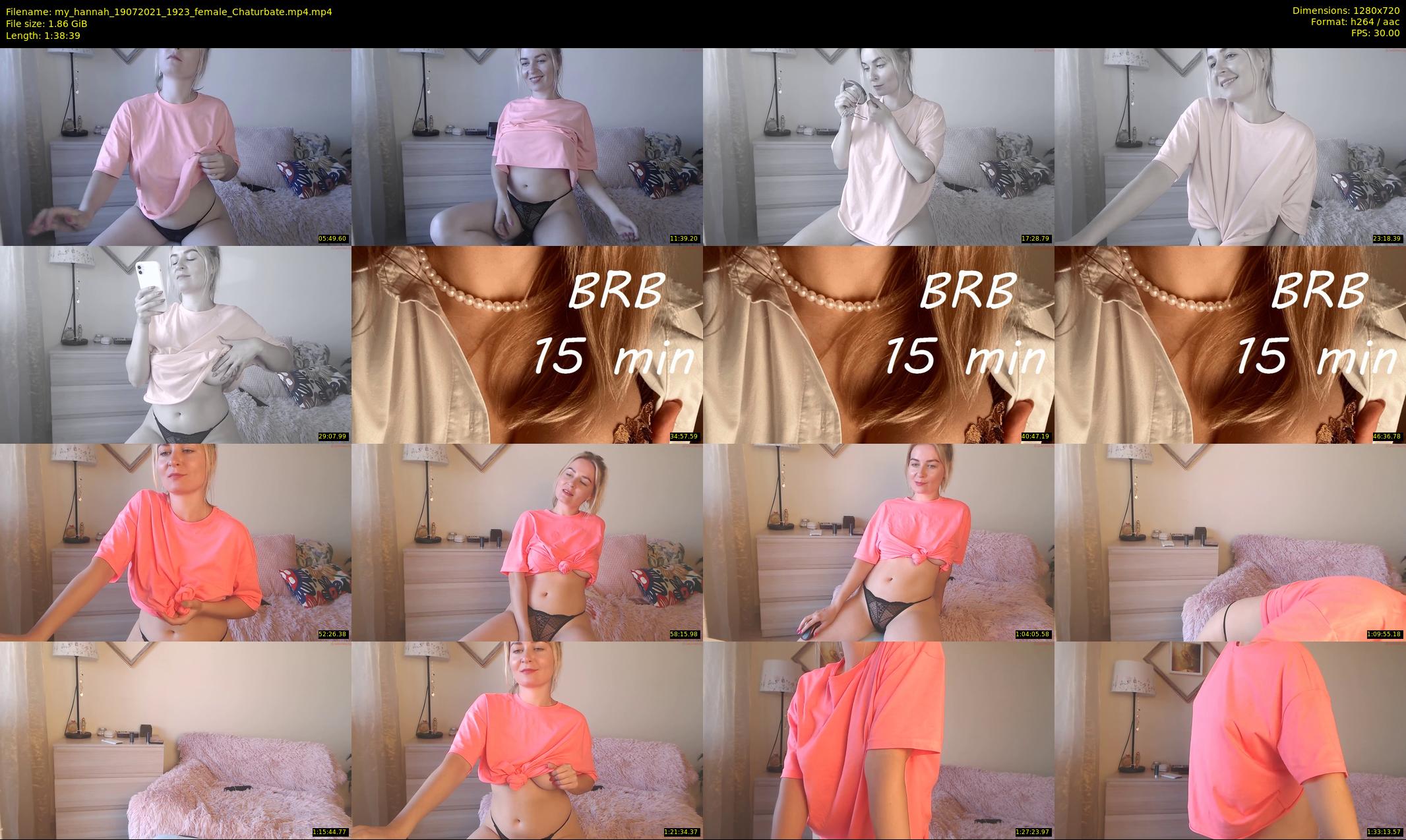 my_hannah — 99 minute Chaturbate female cam show recording, 720p, Jul 19, 2021
