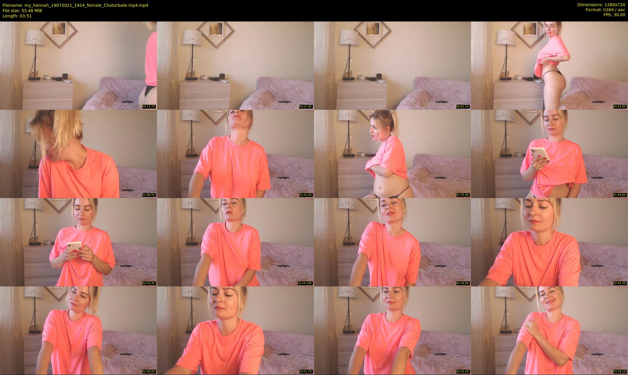 my_hannah — 4 minute Chaturbate female cam show recording, 720p, Jul 19, 2021