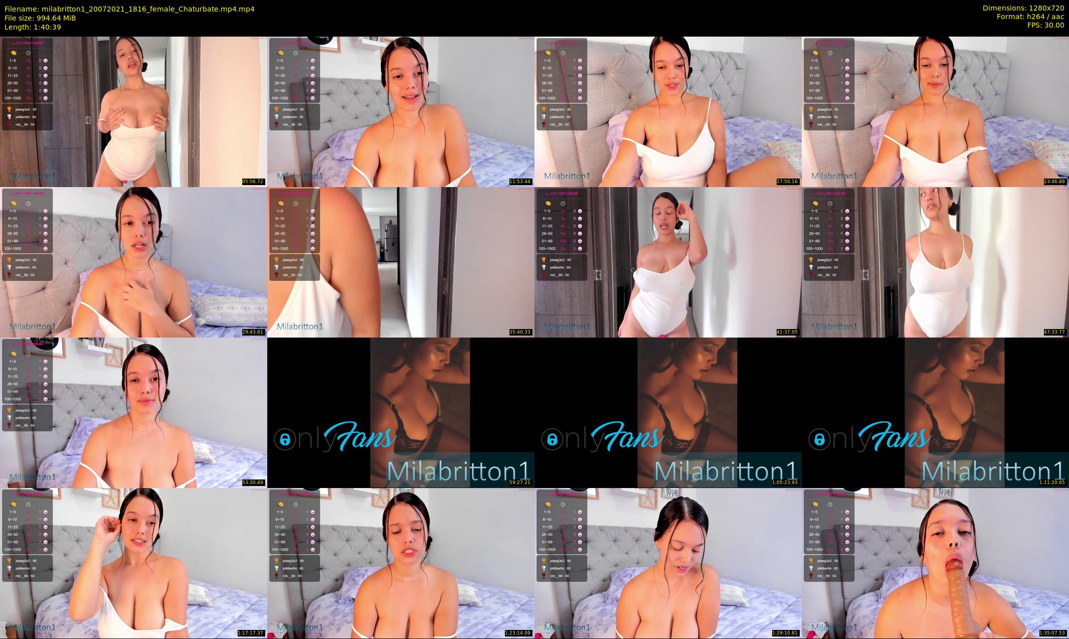 milabritton1 — 101 minute Chaturbate female cam show recording, 720p, Jul 20, 2021