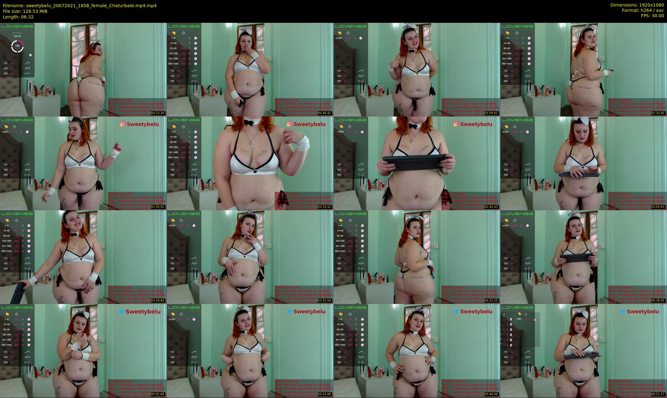 sweetybelu — 7 minute Chaturbate female cam show recording, 1080p, Jul 20, 2021