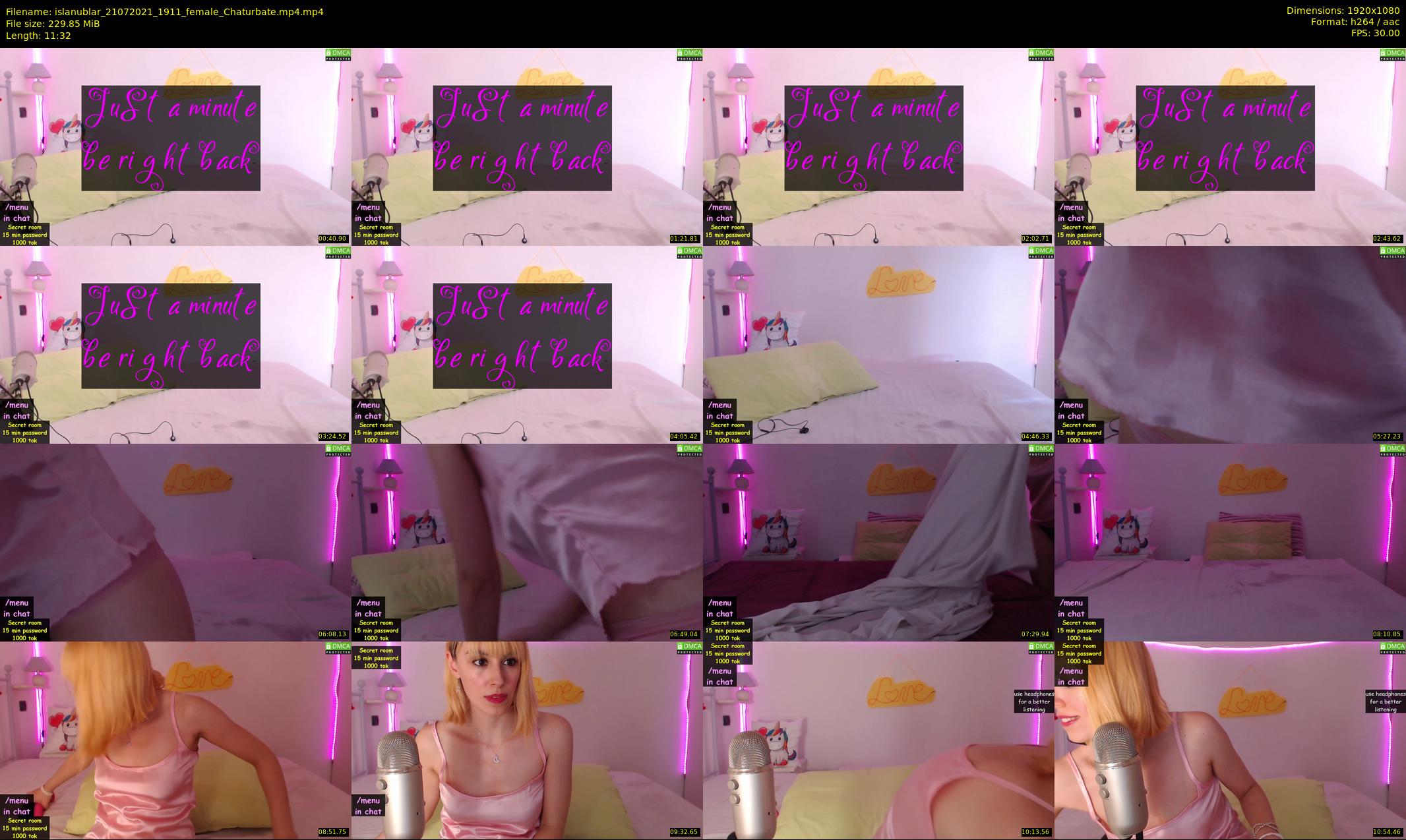 islanublar — 12 minute Chaturbate female cam show recording, 1080p, Jul 21, 2021