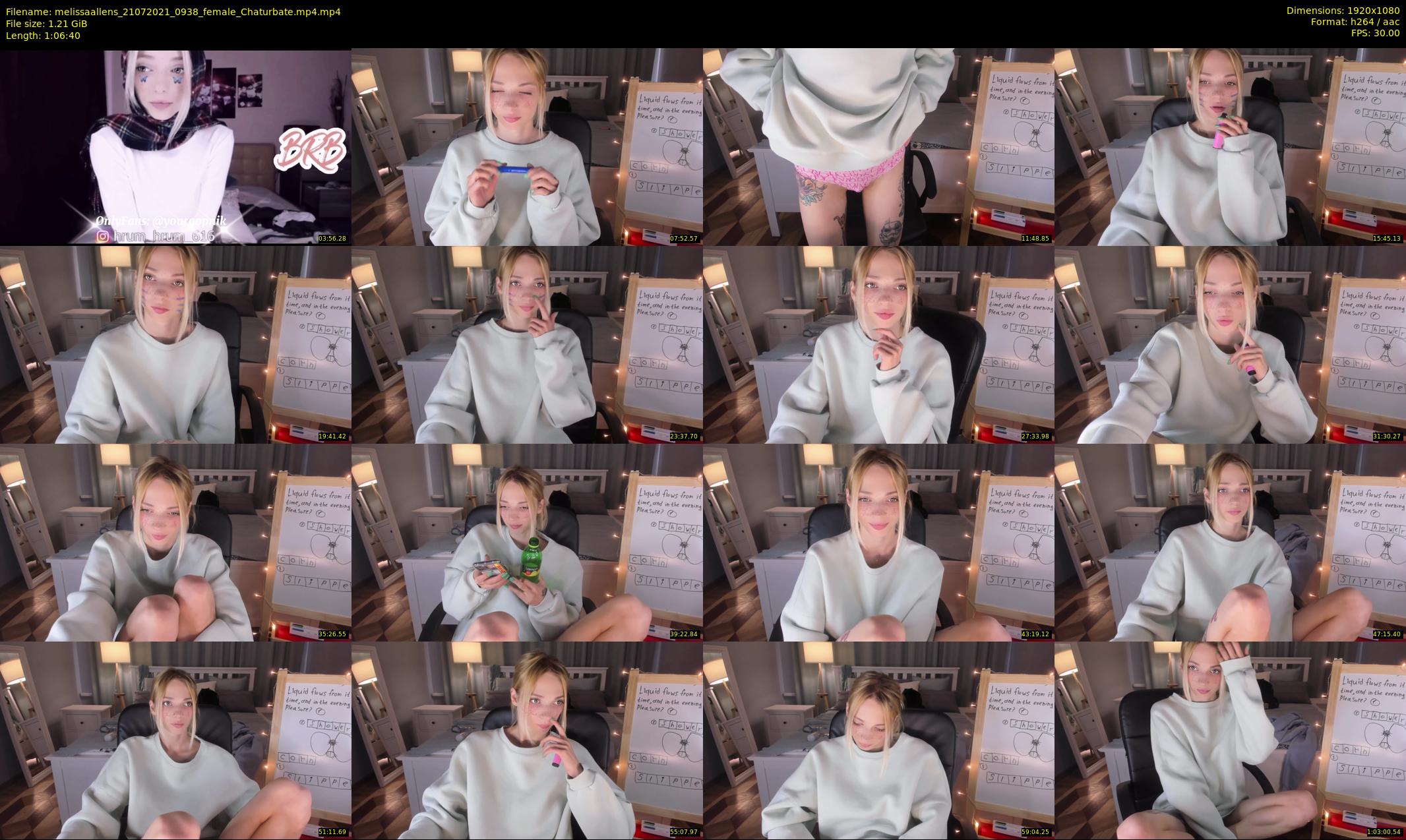 melissaallens — 67 minute Chaturbate female cam show recording, 1080p, Jul 21, 2021