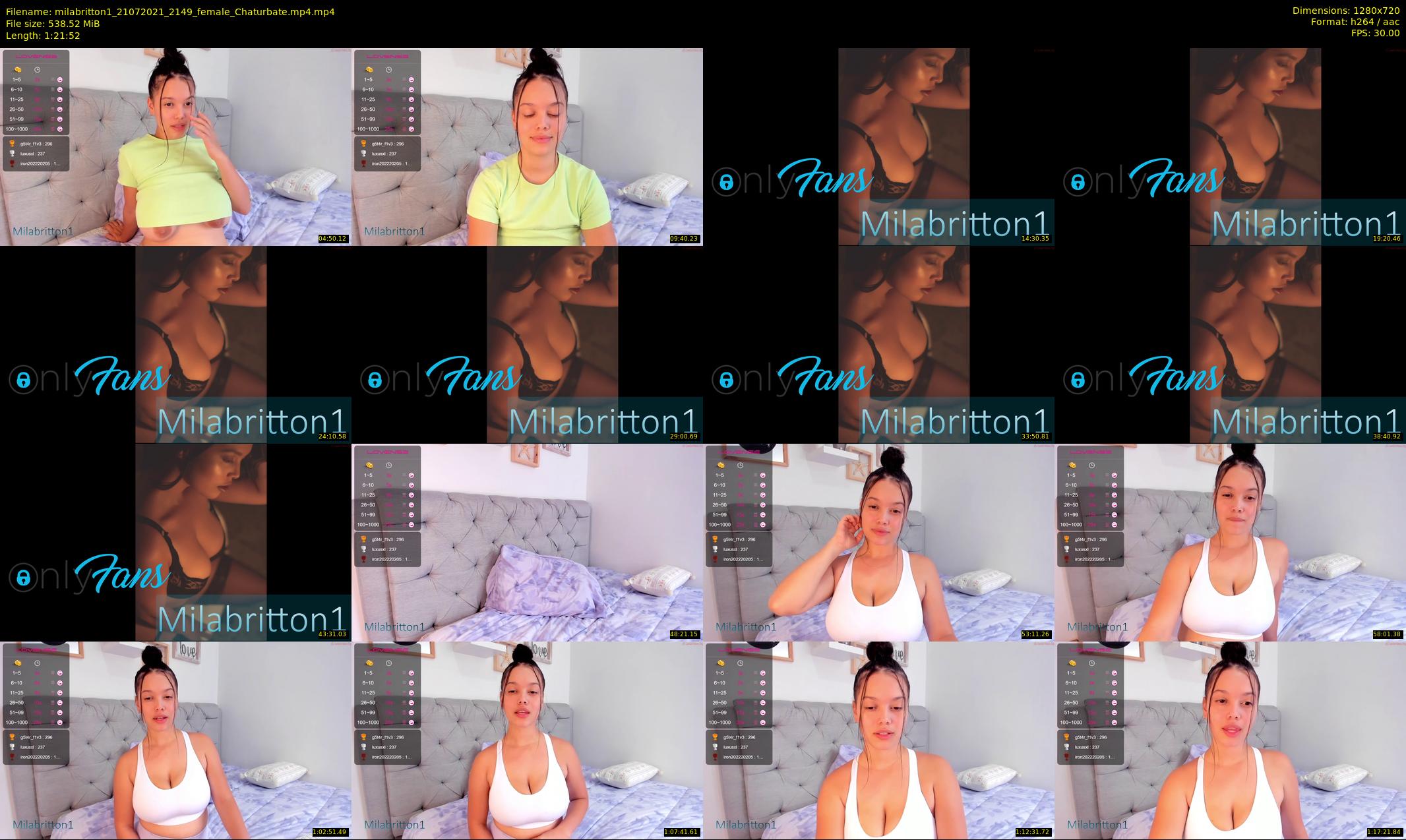milabritton1 — 82 minute Chaturbate female cam show recording, 720p, Jul 21, 2021