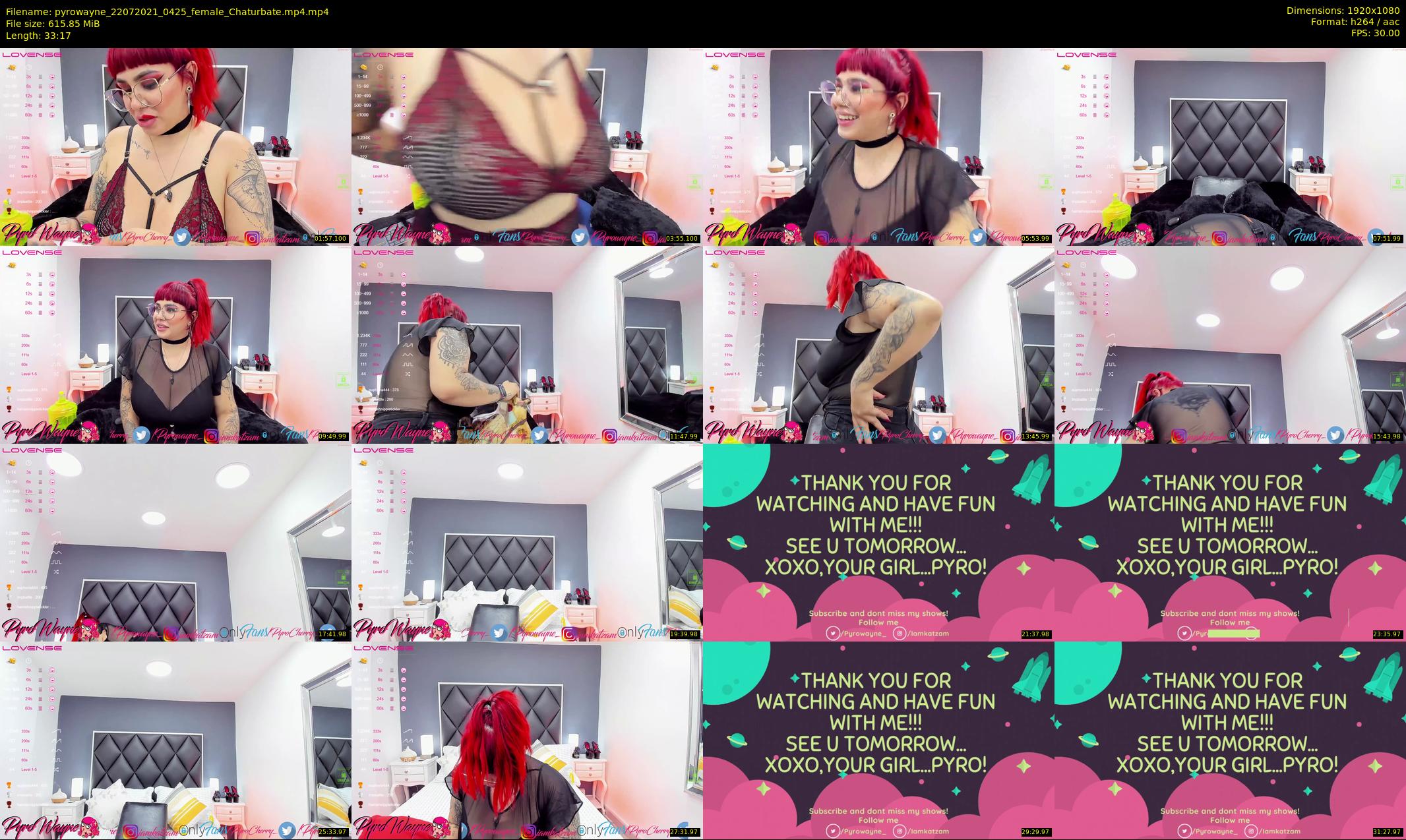 pyrowayne — 34 minute Chaturbate female cam show recording, 1080p, Jul 22, 2021