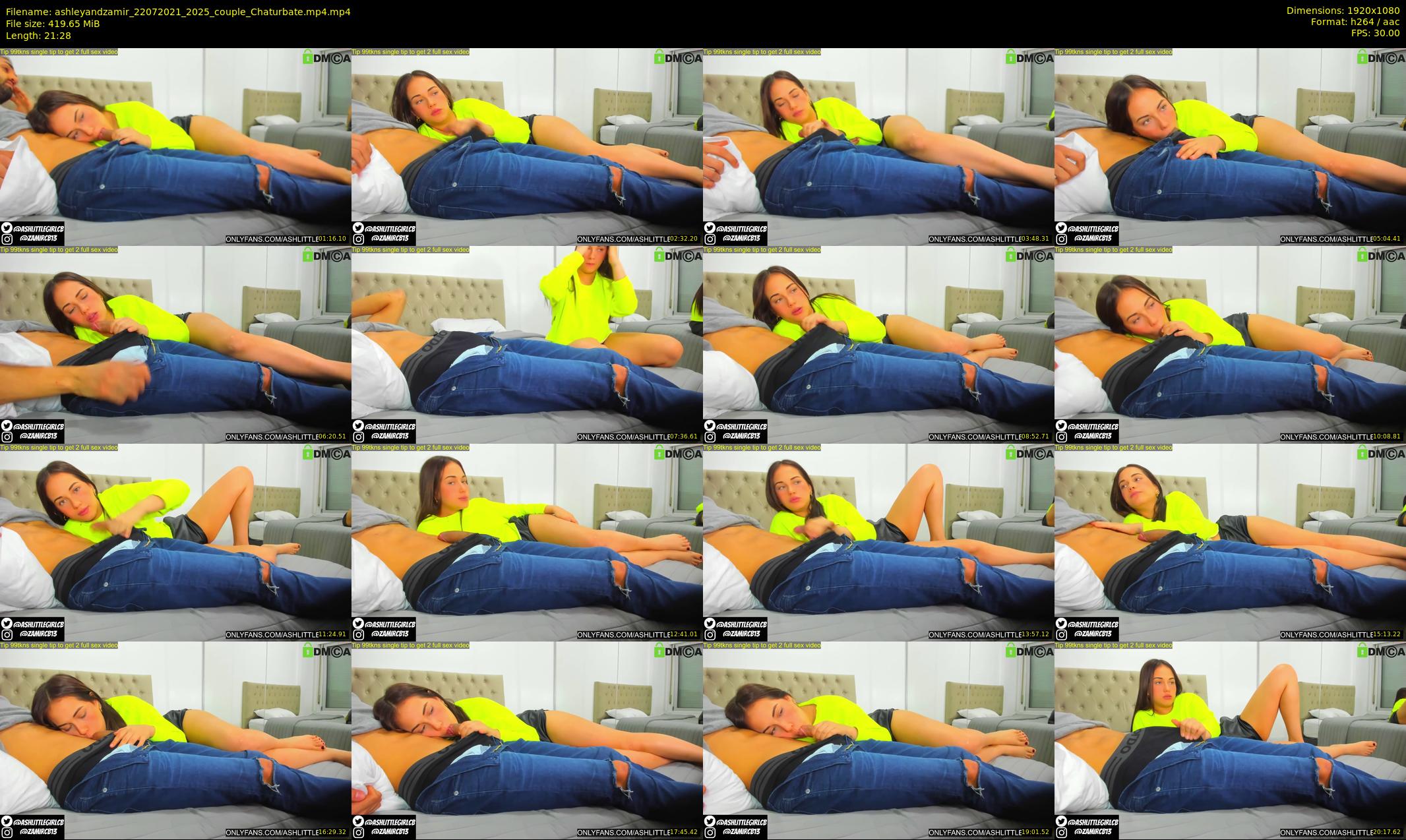 ashleyandzamir — 22 minute Chaturbate couple cam show recording, 1080p, Jul 22, 2021