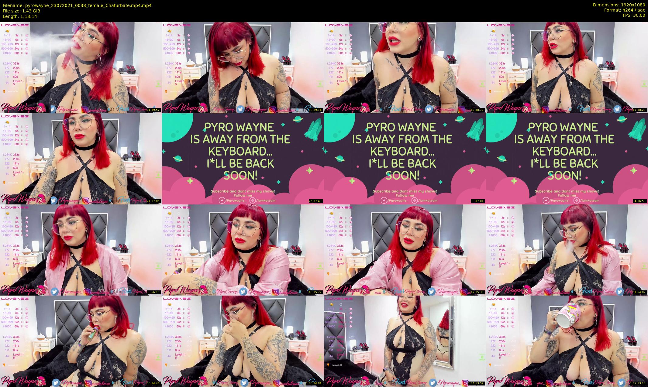 pyrowayne — 74 minute Chaturbate female cam show recording, 1080p, Jul 23, 2021