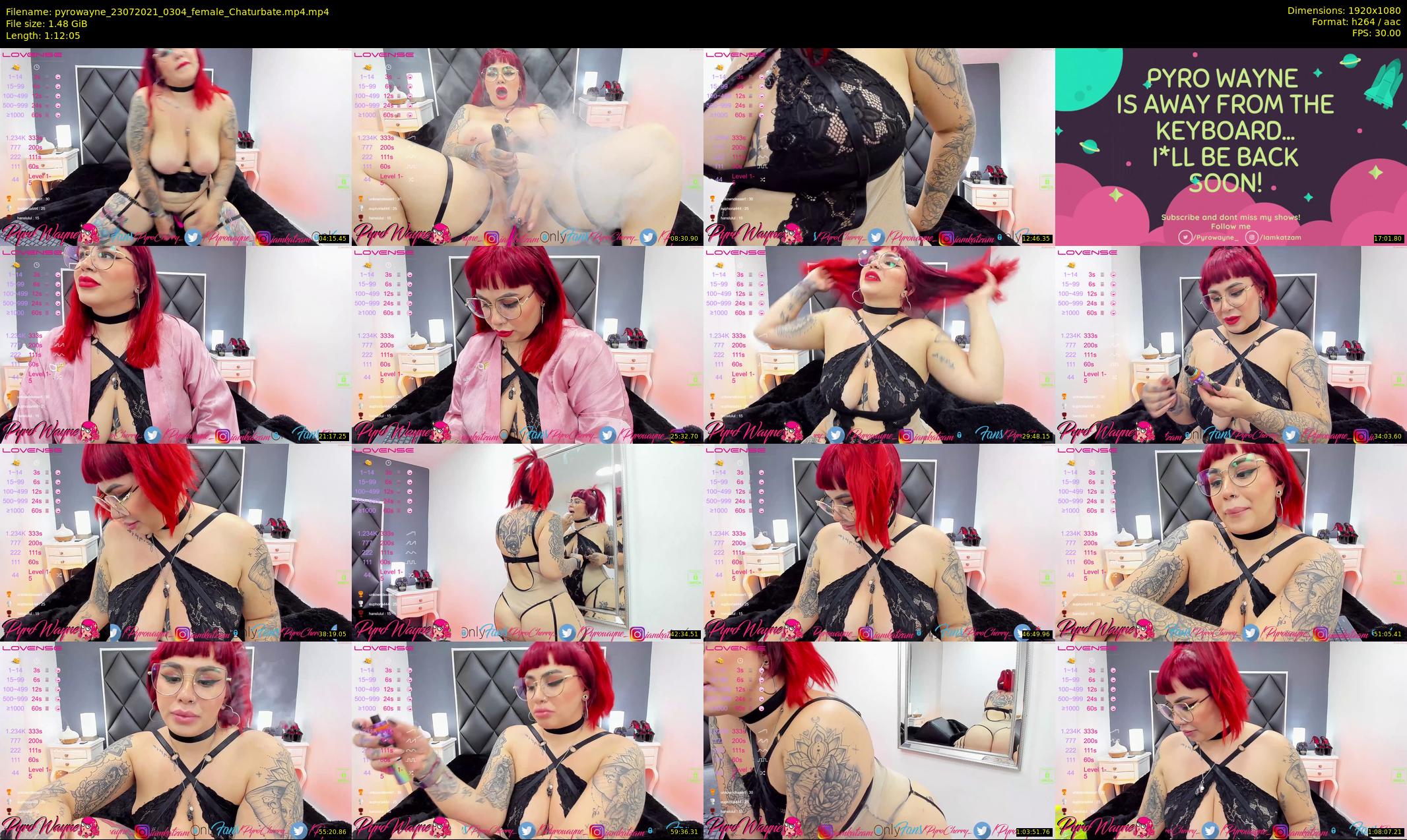 pyrowayne — 73 minute Chaturbate female cam show recording, 1080p, Jul 23, 2021