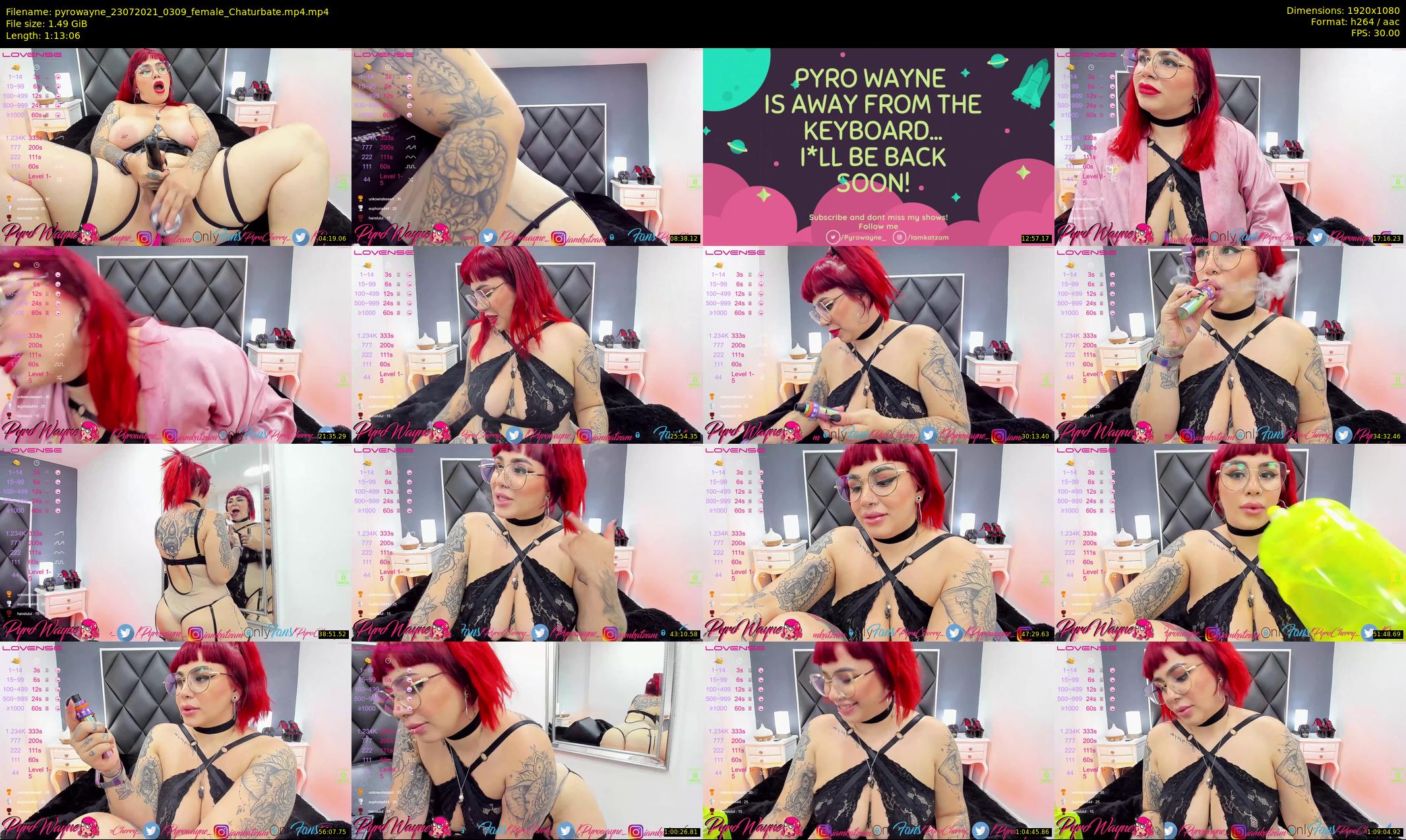 pyrowayne — 74 minute Chaturbate female cam show recording, 1080p, Jul 23, 2021