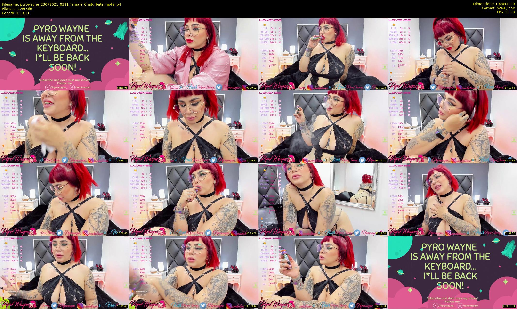 pyrowayne — 74 minute Chaturbate female cam show recording, 1080p, Jul 23, 2021