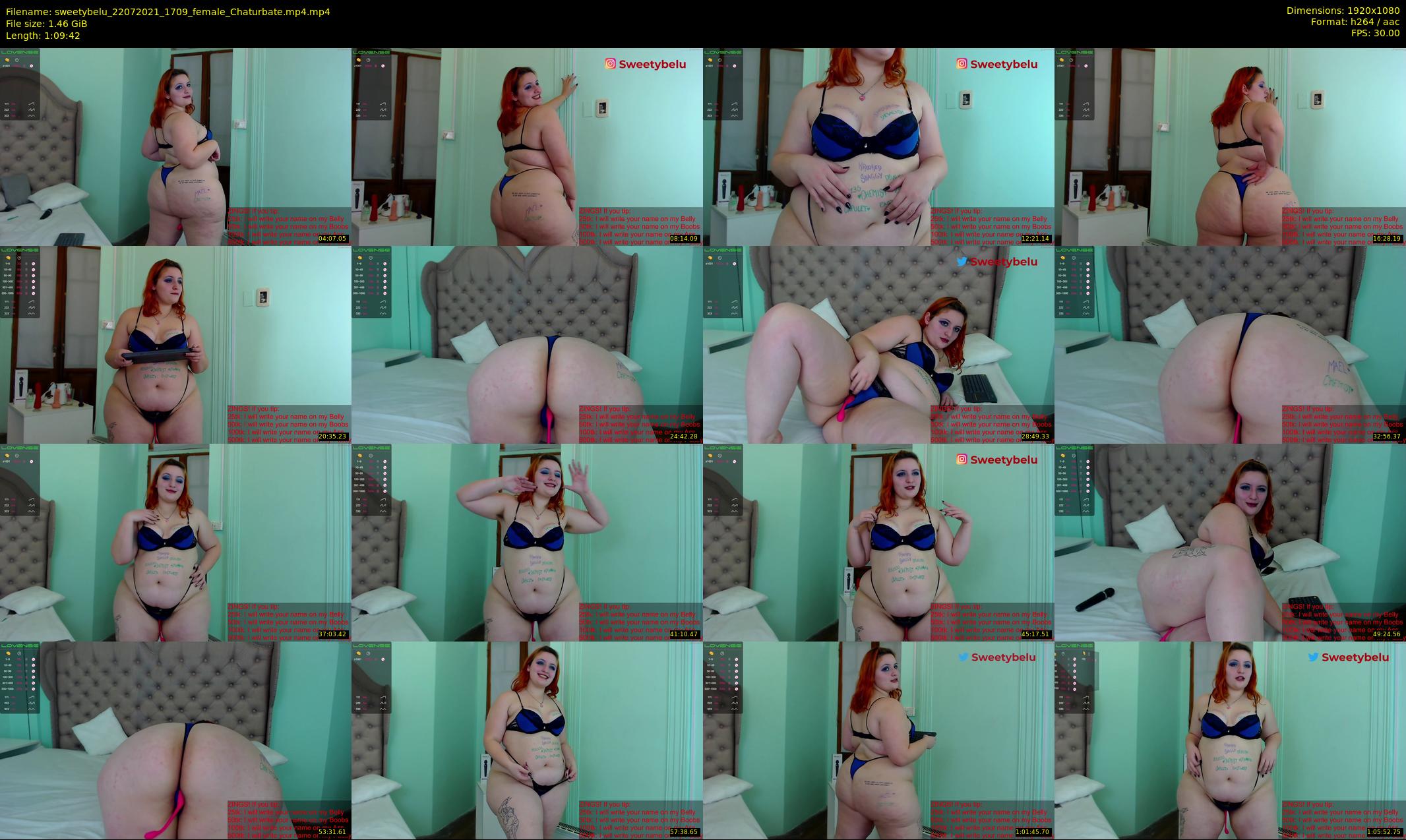 sweetybelu — 70 minute Chaturbate female cam show recording, 1080p, Jul 22, 2021