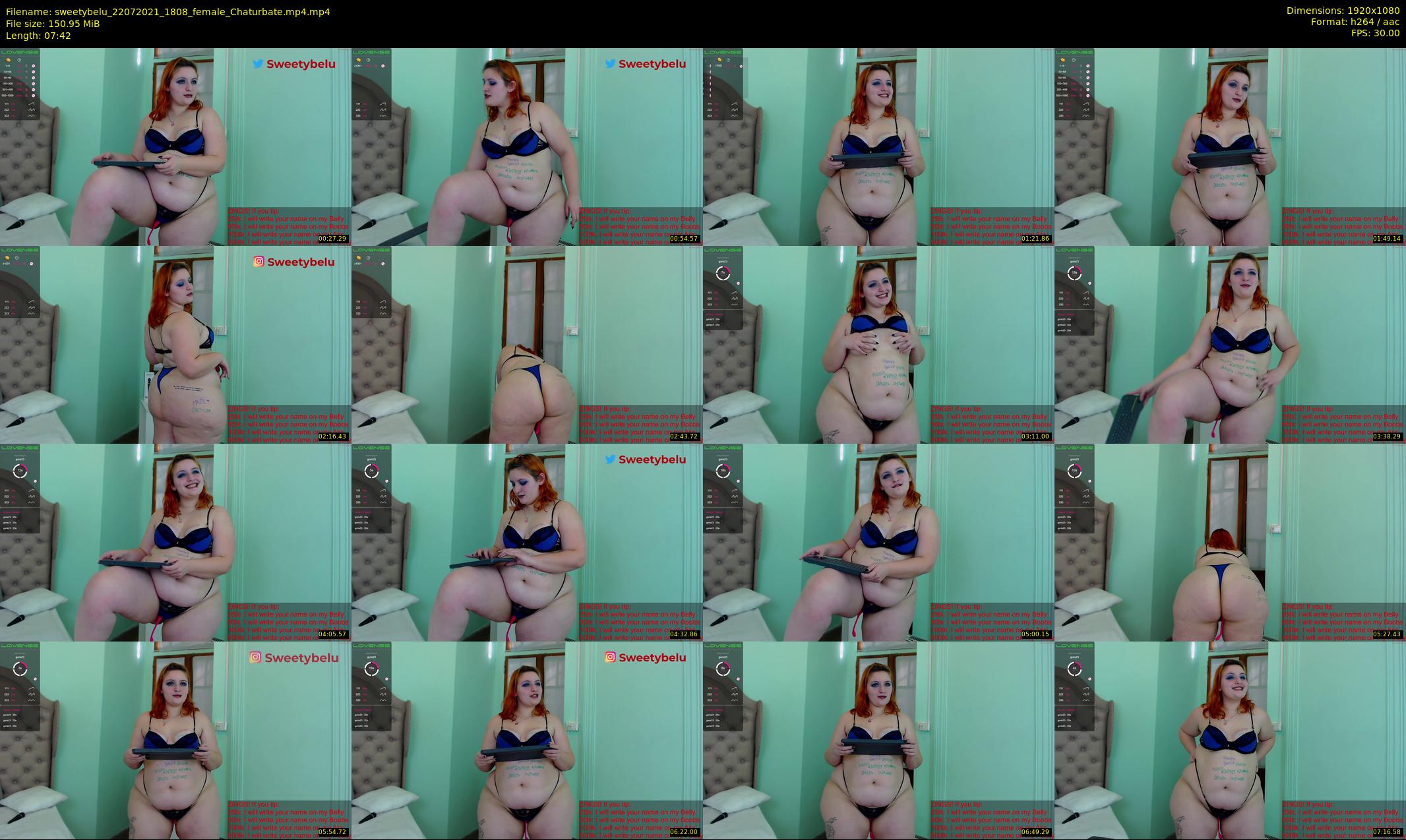 sweetybelu — 8 minute Chaturbate female cam show recording, 1080p, Jul 22, 2021