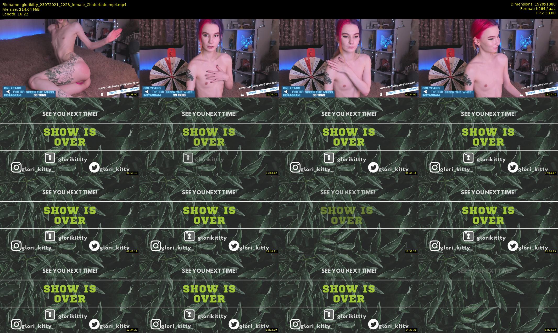 glorikitty — 17 minute Chaturbate female cam show recording, 1080p, Jul 23, 2021