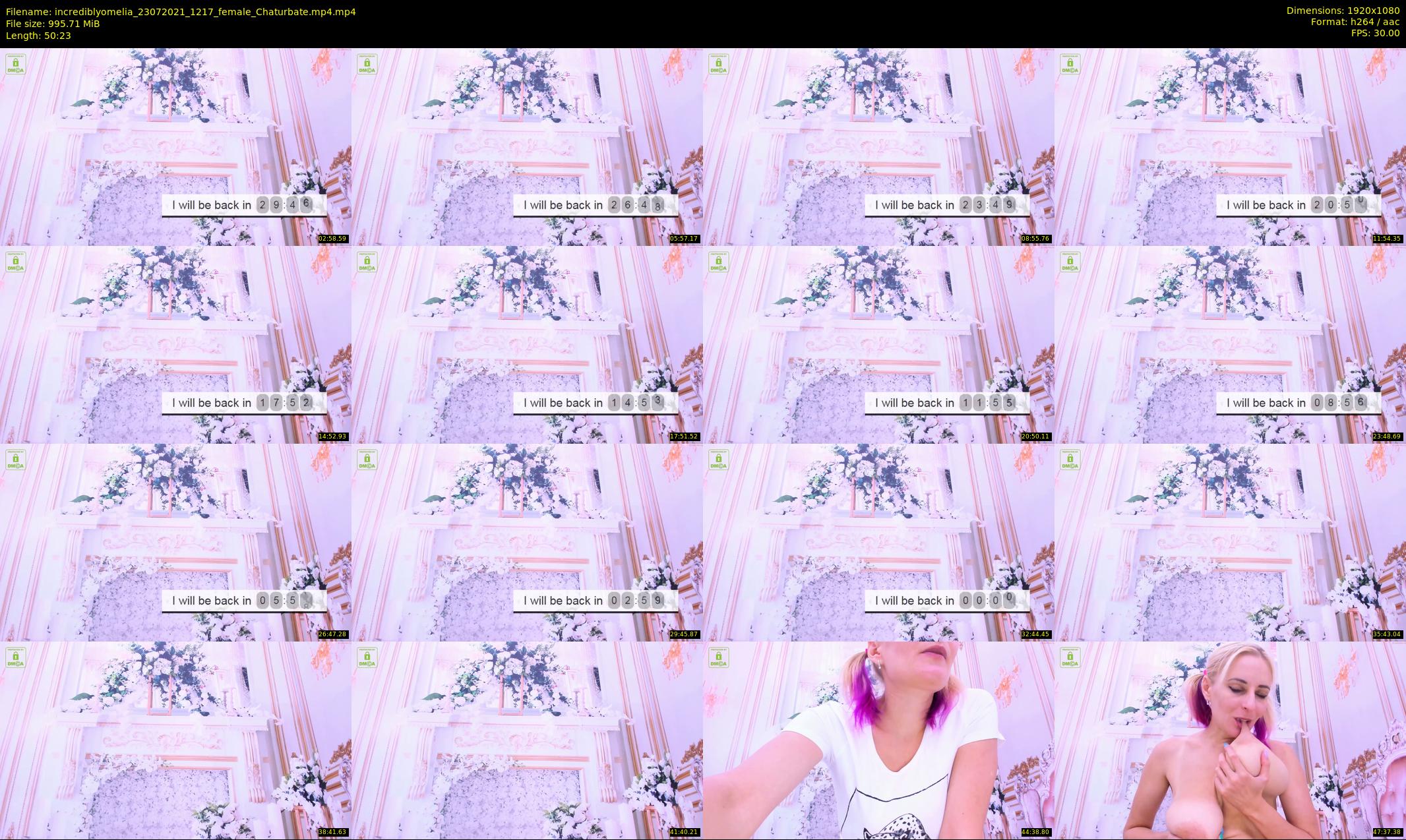 incrediblyomelia — 51 minute Chaturbate female cam show recording, 1080p, Jul 23, 2021